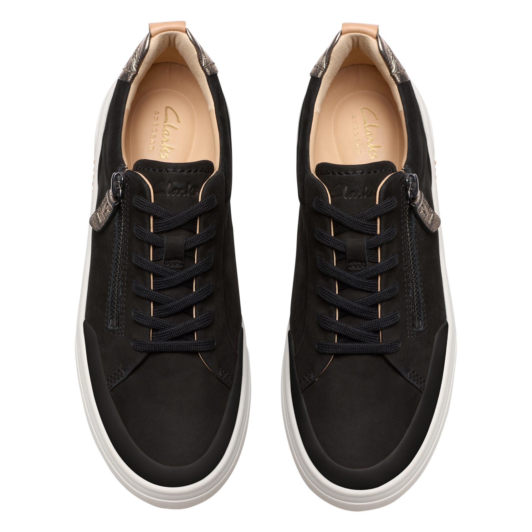 Baskets basses en cuir CLARKS Noir