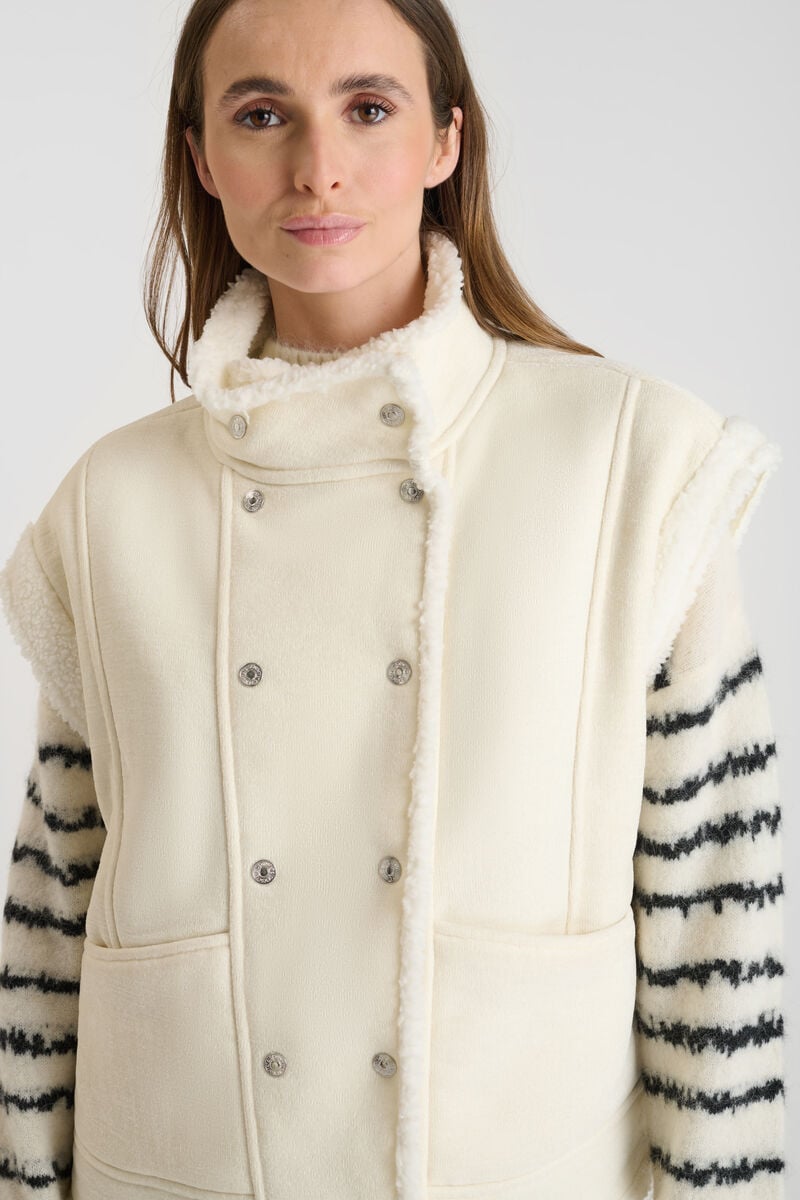 Veste sans manches LE TEMPS DES CERISES Blanc