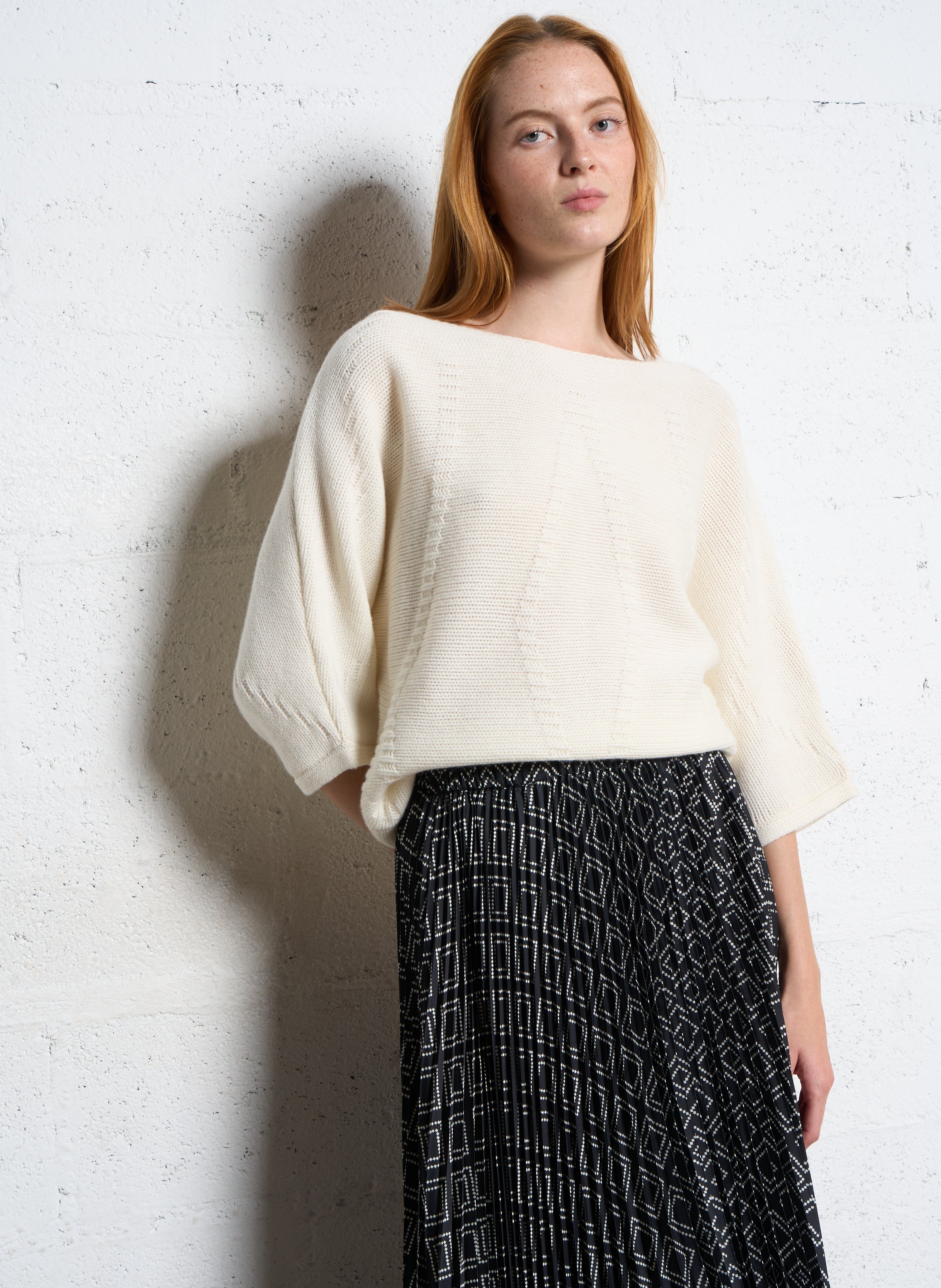Pull oversize en laine MAISON 123 Beige