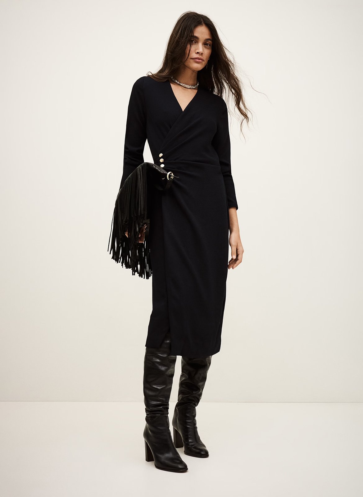 Robe longue col V BA&SH Bleu