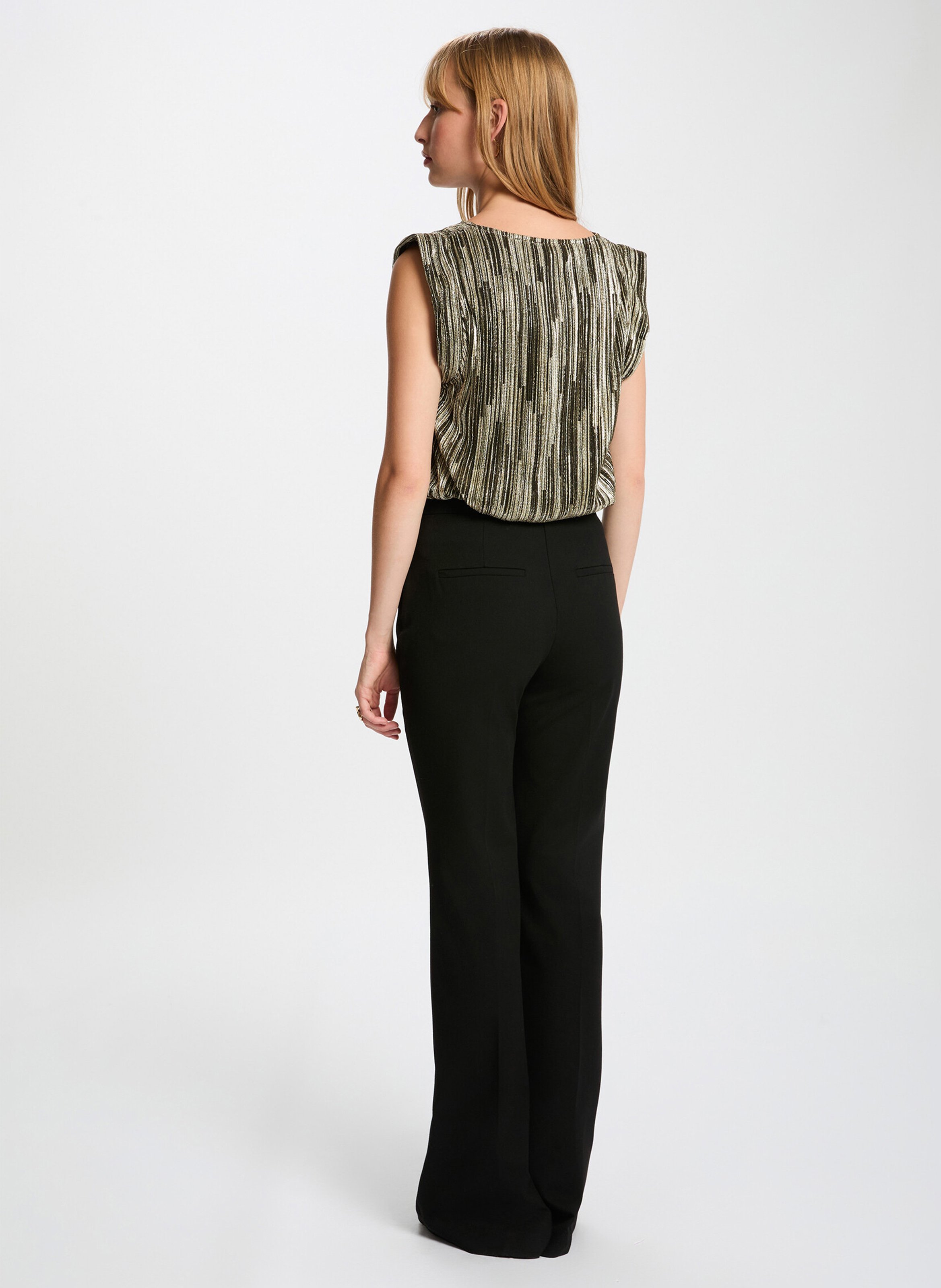 Top sans manches métallisé MORGAN Doré