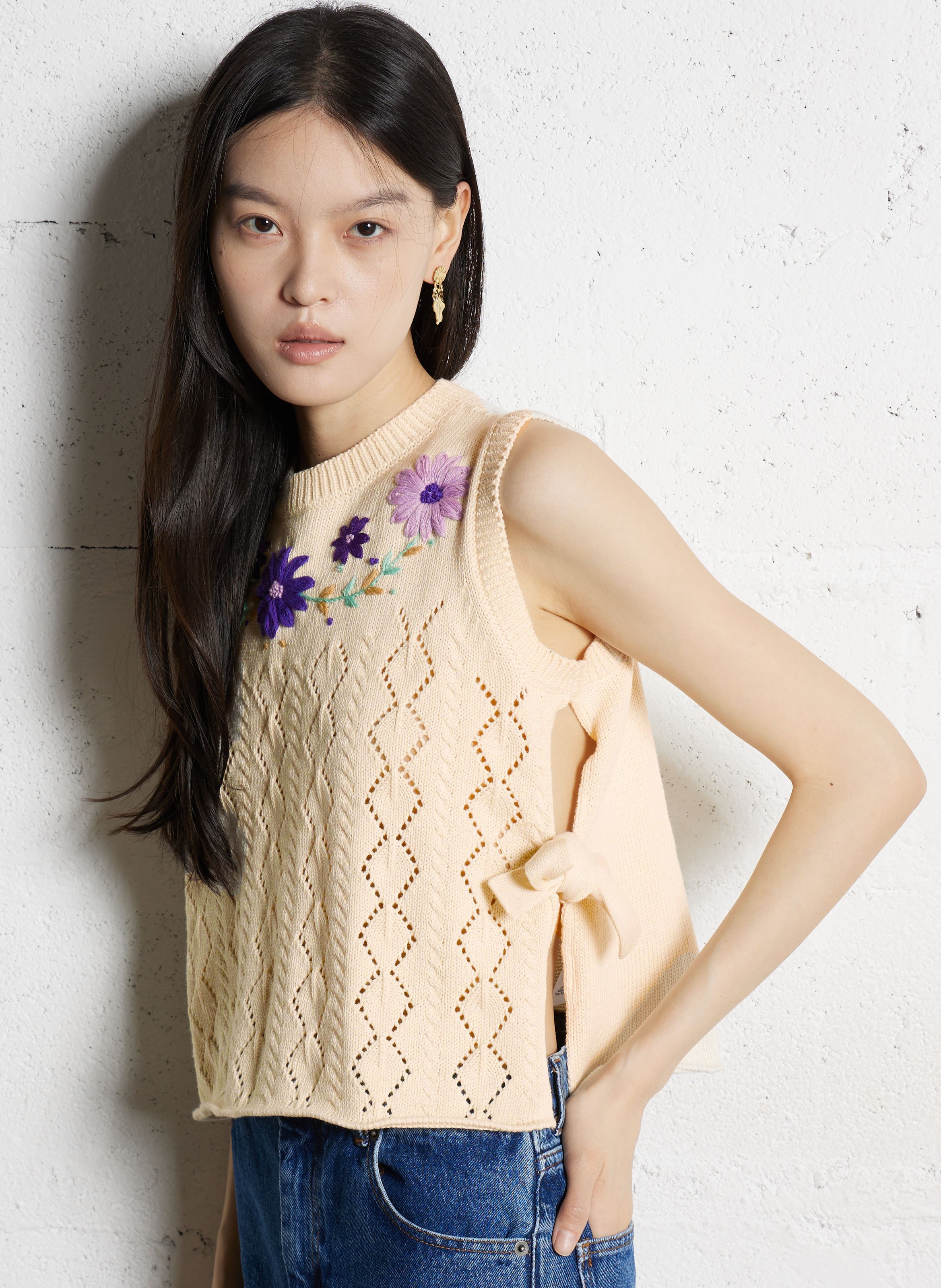 Maglione dritto scollo tondo in cotone ANTIK BATIK Bianco