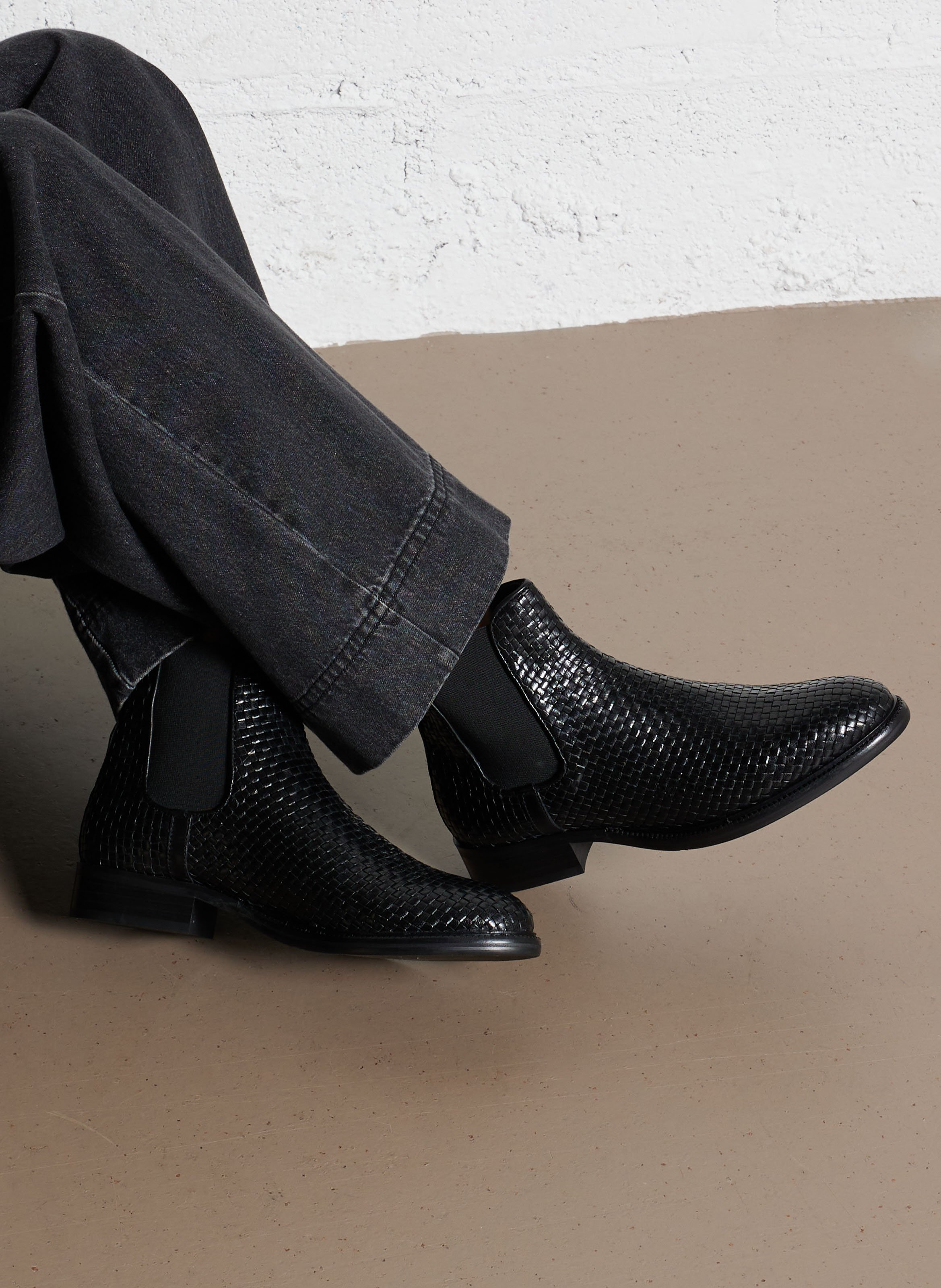 Bottines en cuir tressées JB MARTIN Noir