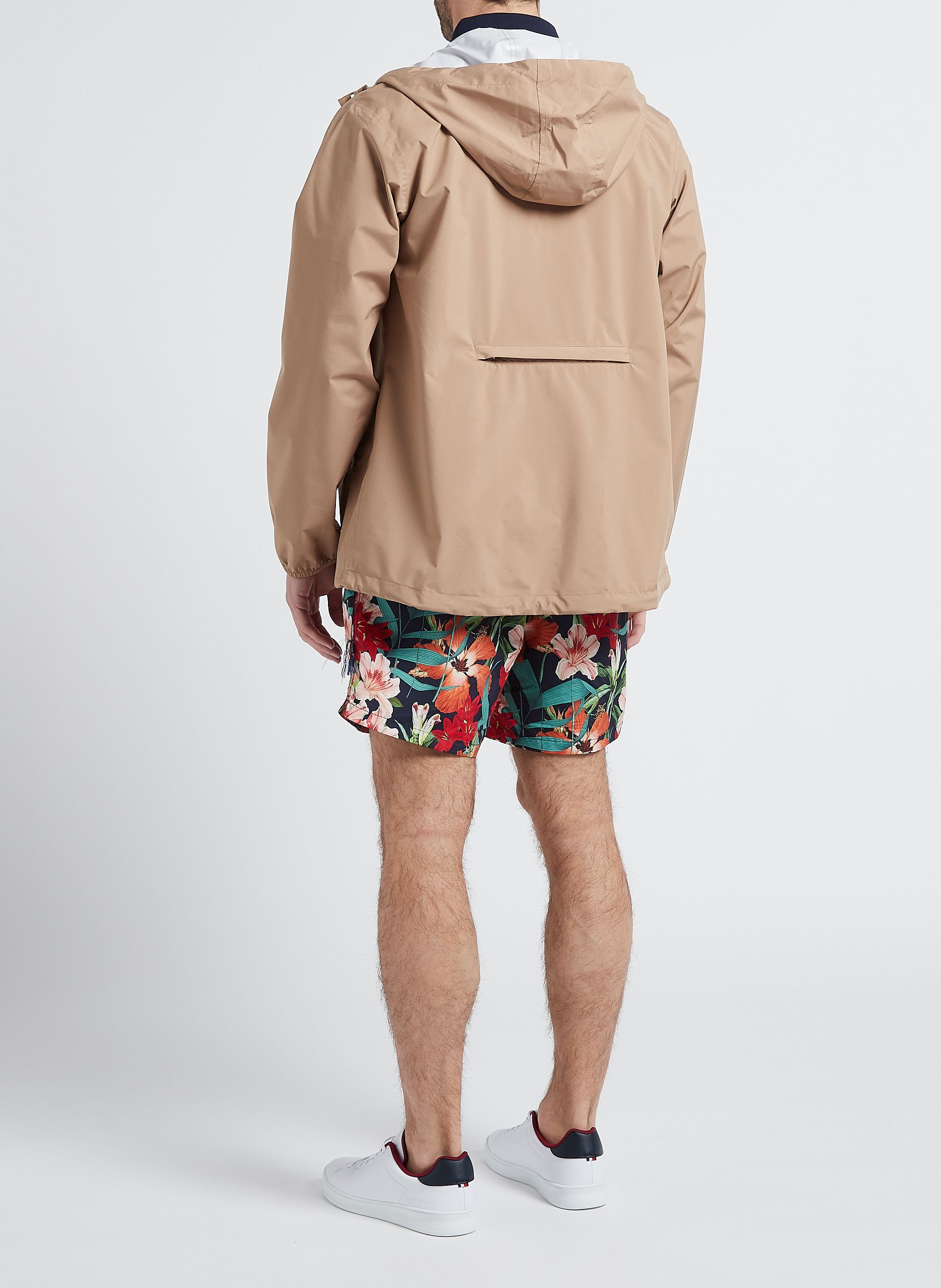 Korte regenjas met capuchon FLOTTE Beige