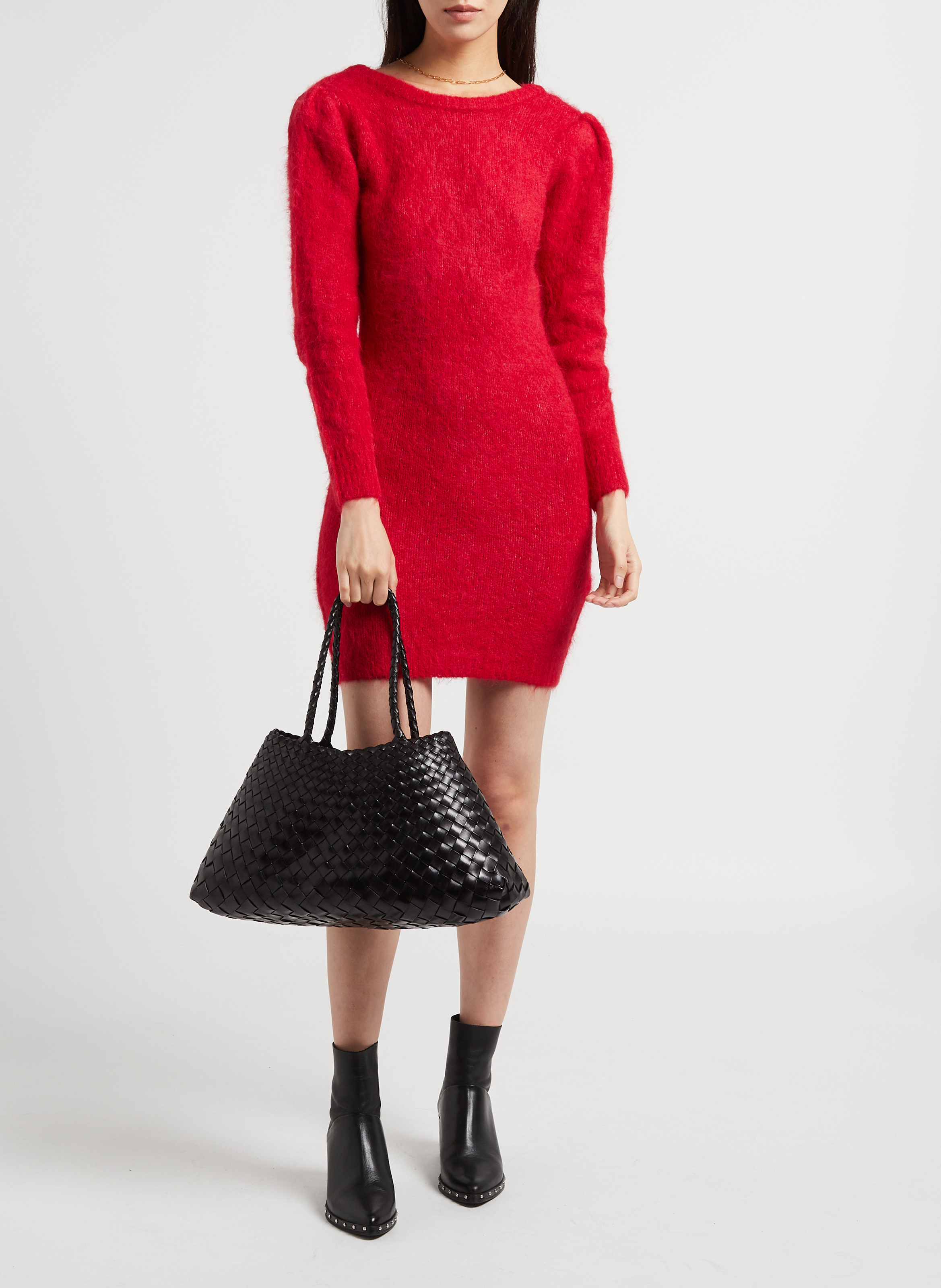 Gewebter Korb aus Leder DRAGON DIFFUSION Schwarz