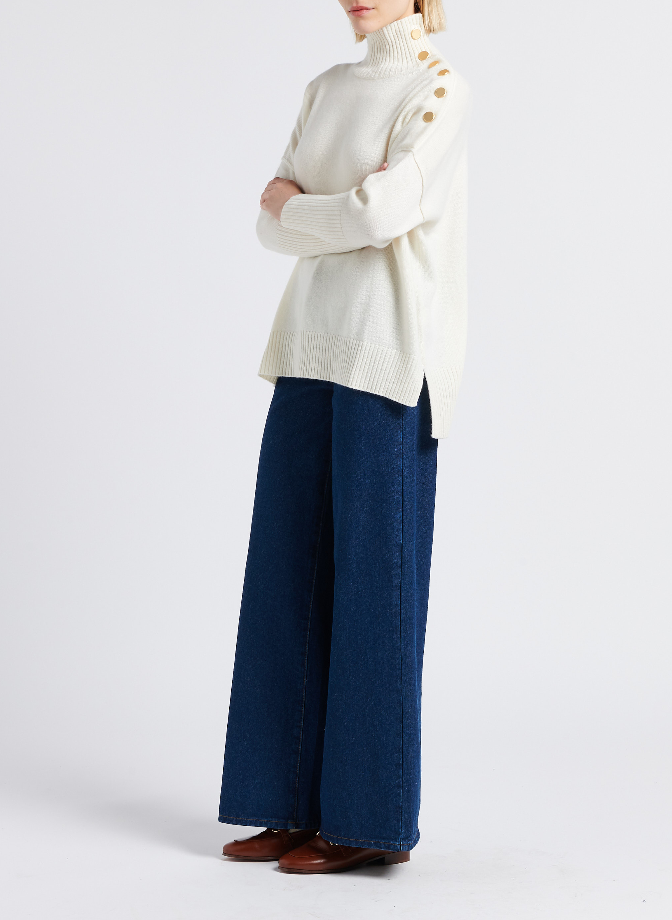 High-neck cashmere sweater KUJTEN White