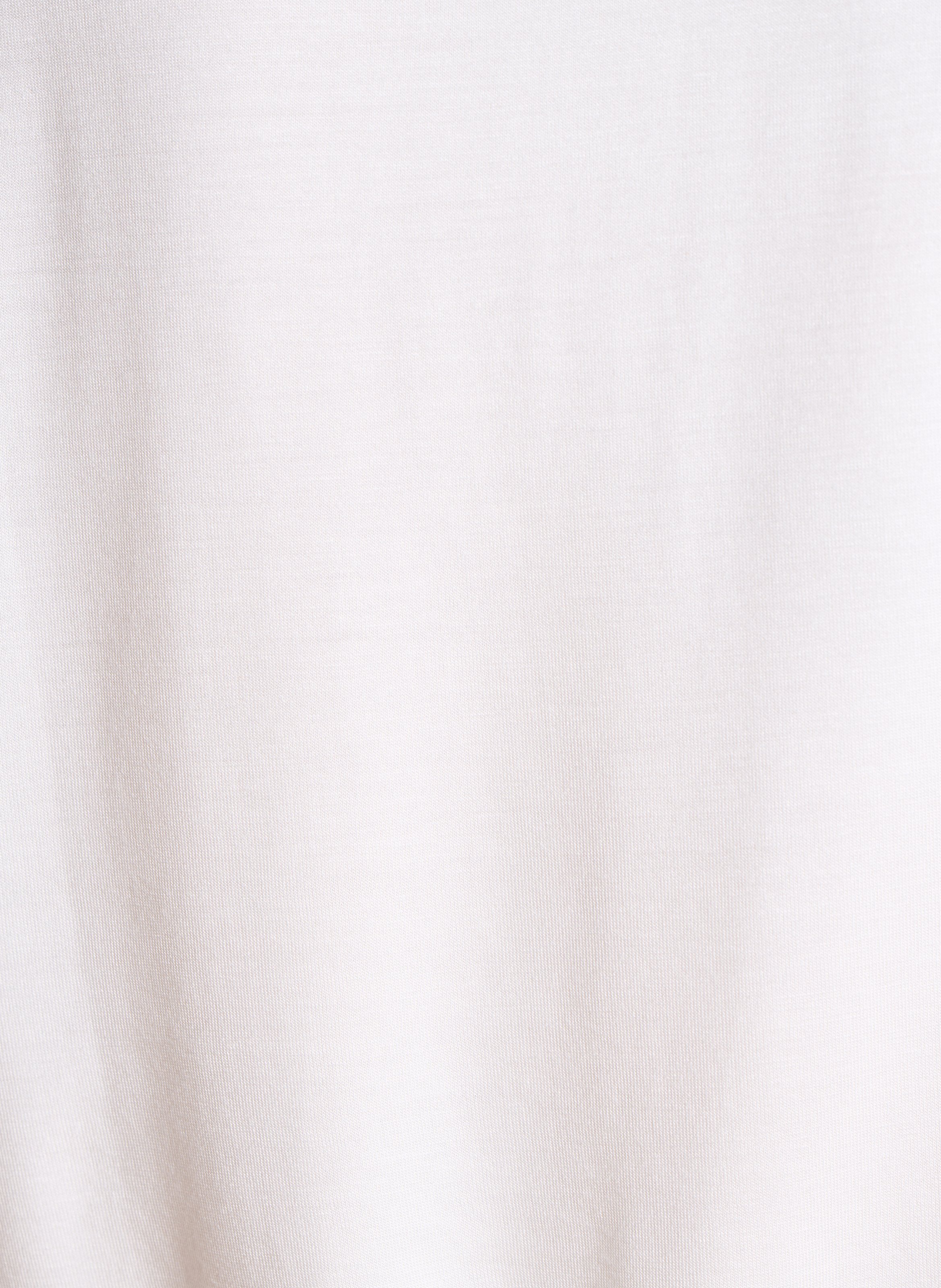 Tee-shirt droit col rond détail dentelle LA FEE MARABOUTEE Blanc