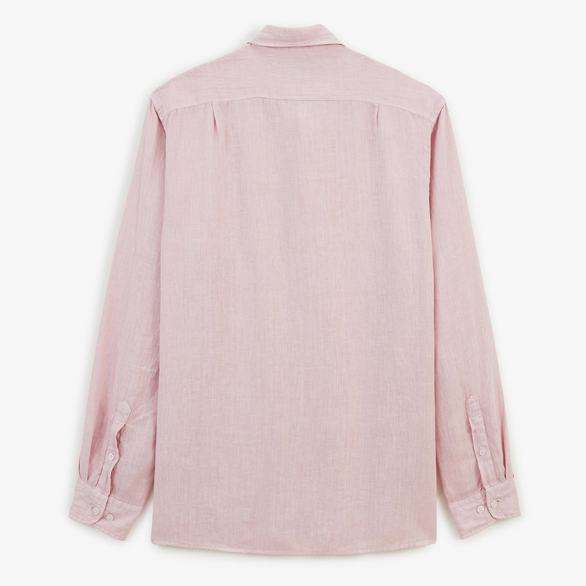 Solid long-sleeve linen shirt SERGE BLANCO Pink