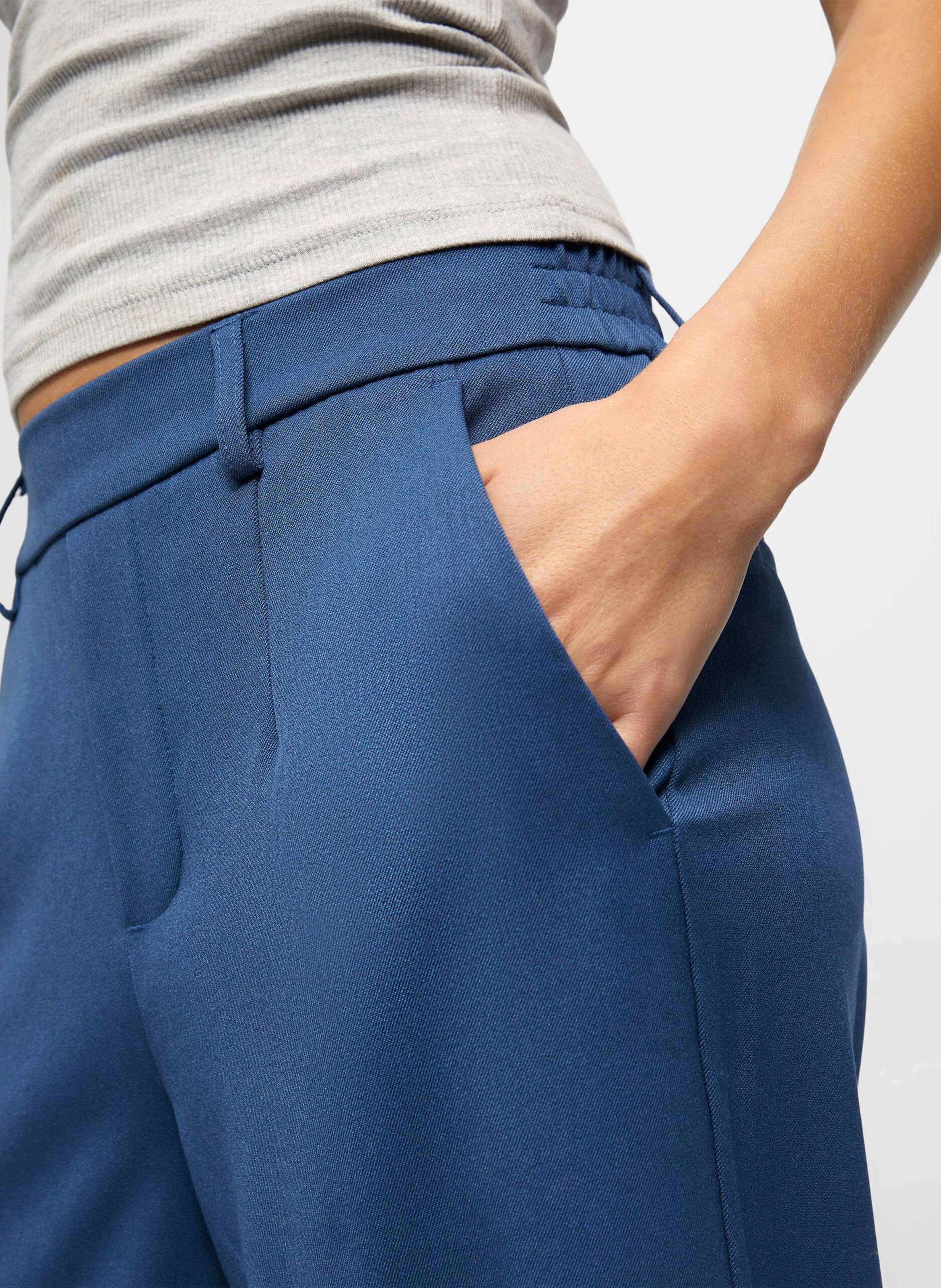 Pantalon fluide à pinces  Bleu