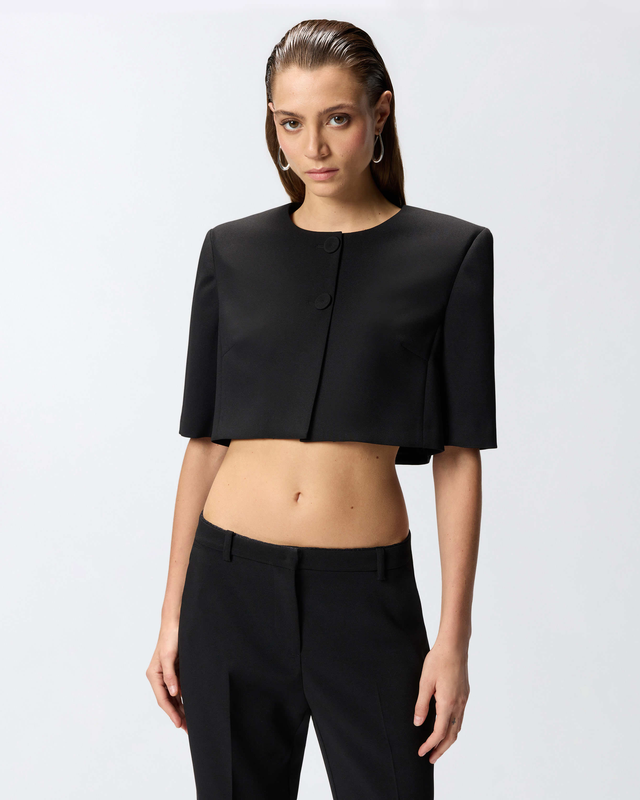 Spencer jacket with jewel buttons PINKO Black