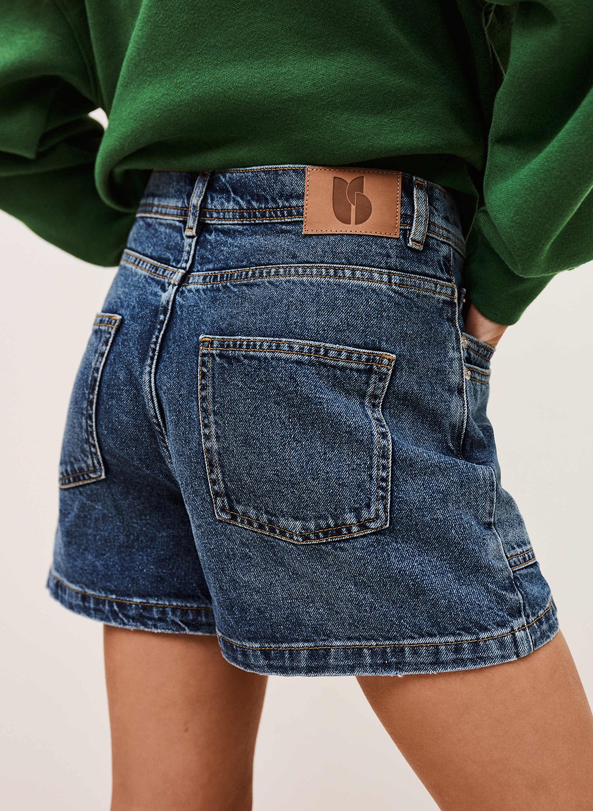 Short large en jean BA&SH Bleu