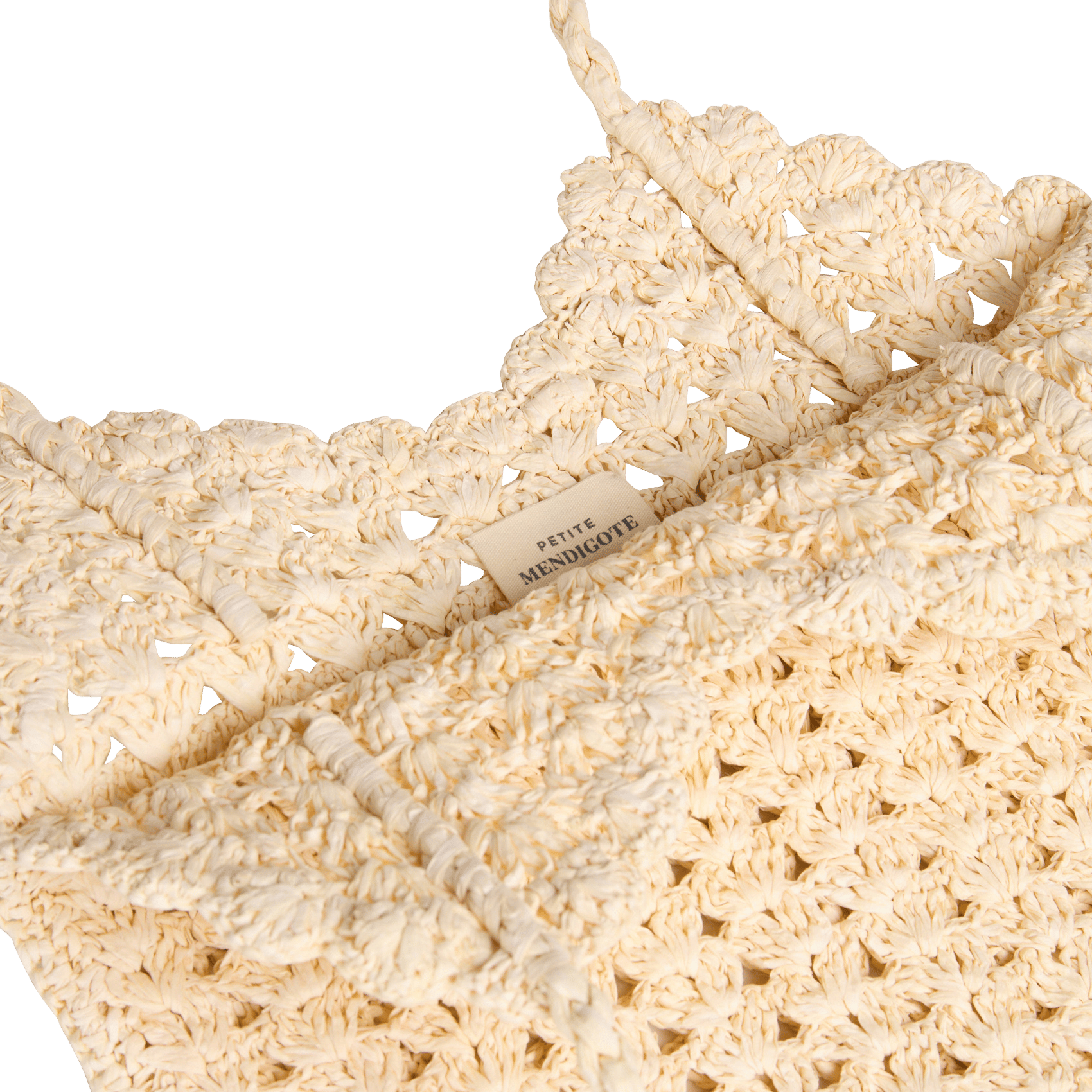 Mittlere Raffia-Häkeltasche PETITE MENDIGOTE Beige