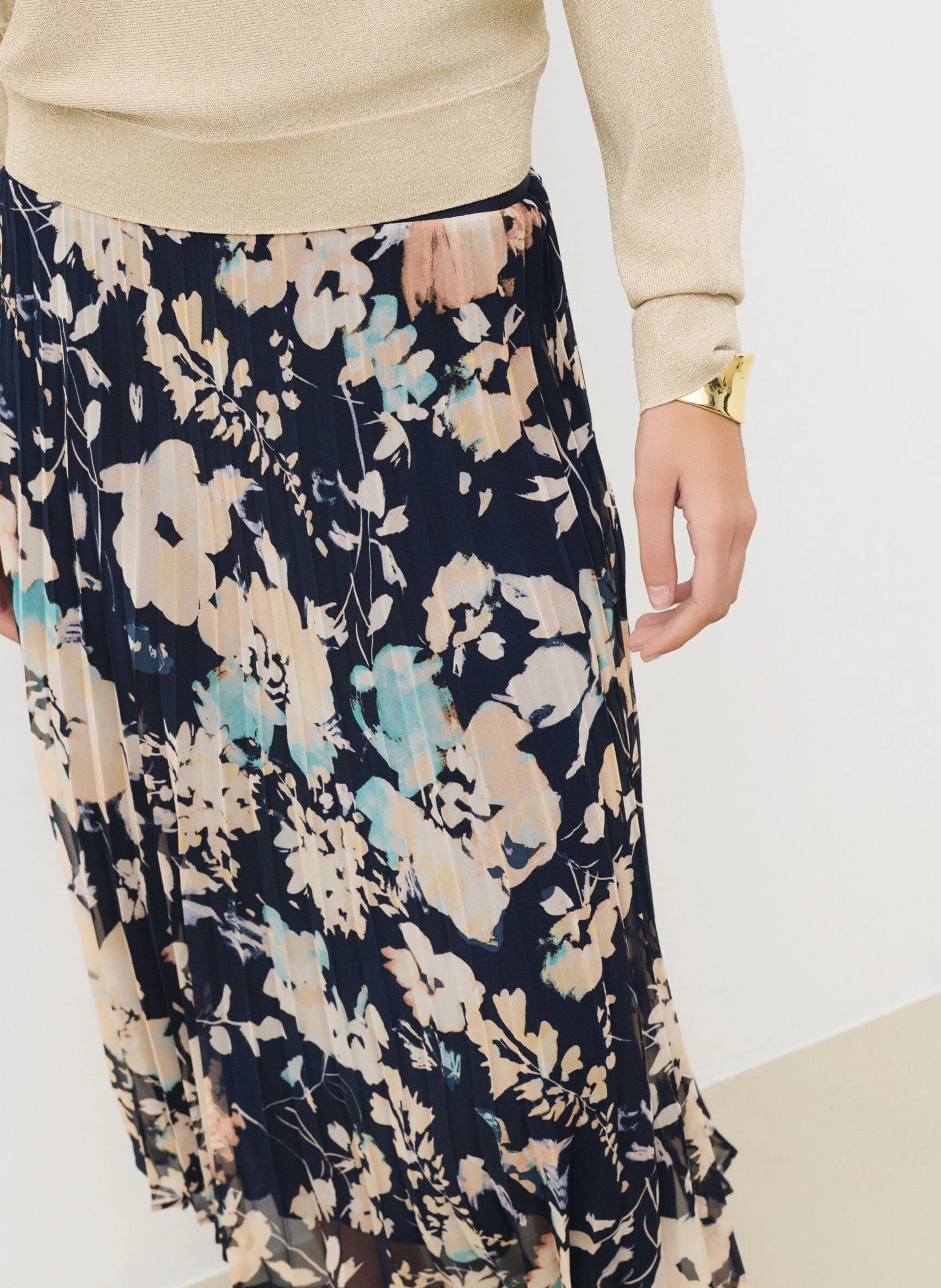 Jupe midi évasée  CAROLL Bleu