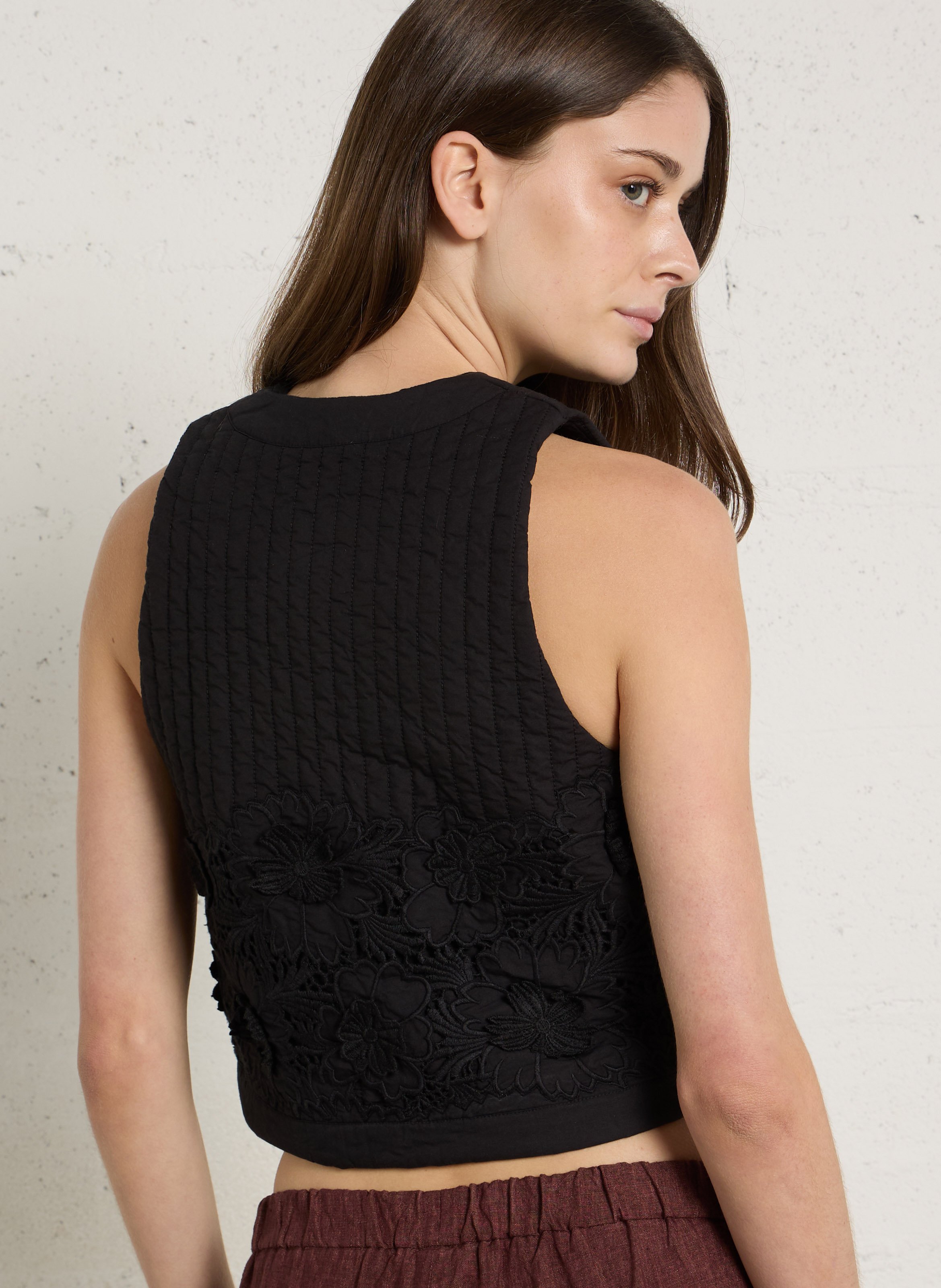 Ärmellose Jeansbluse mit klassischem Kragen DIEGA Schwarz