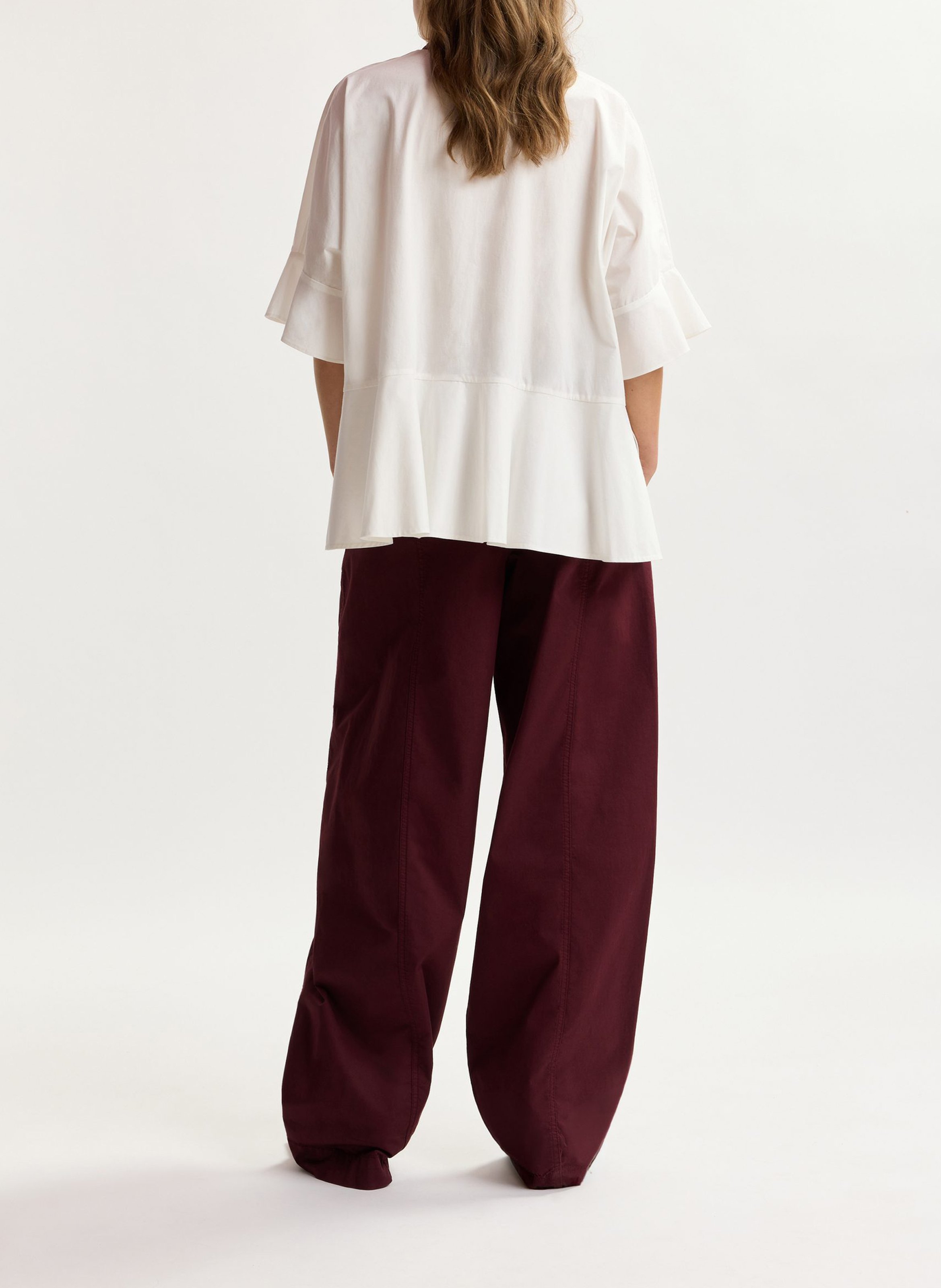 Weite Hose aus Bio-Baumwoll-Mix ESSENTIEL ANTWERP Rot