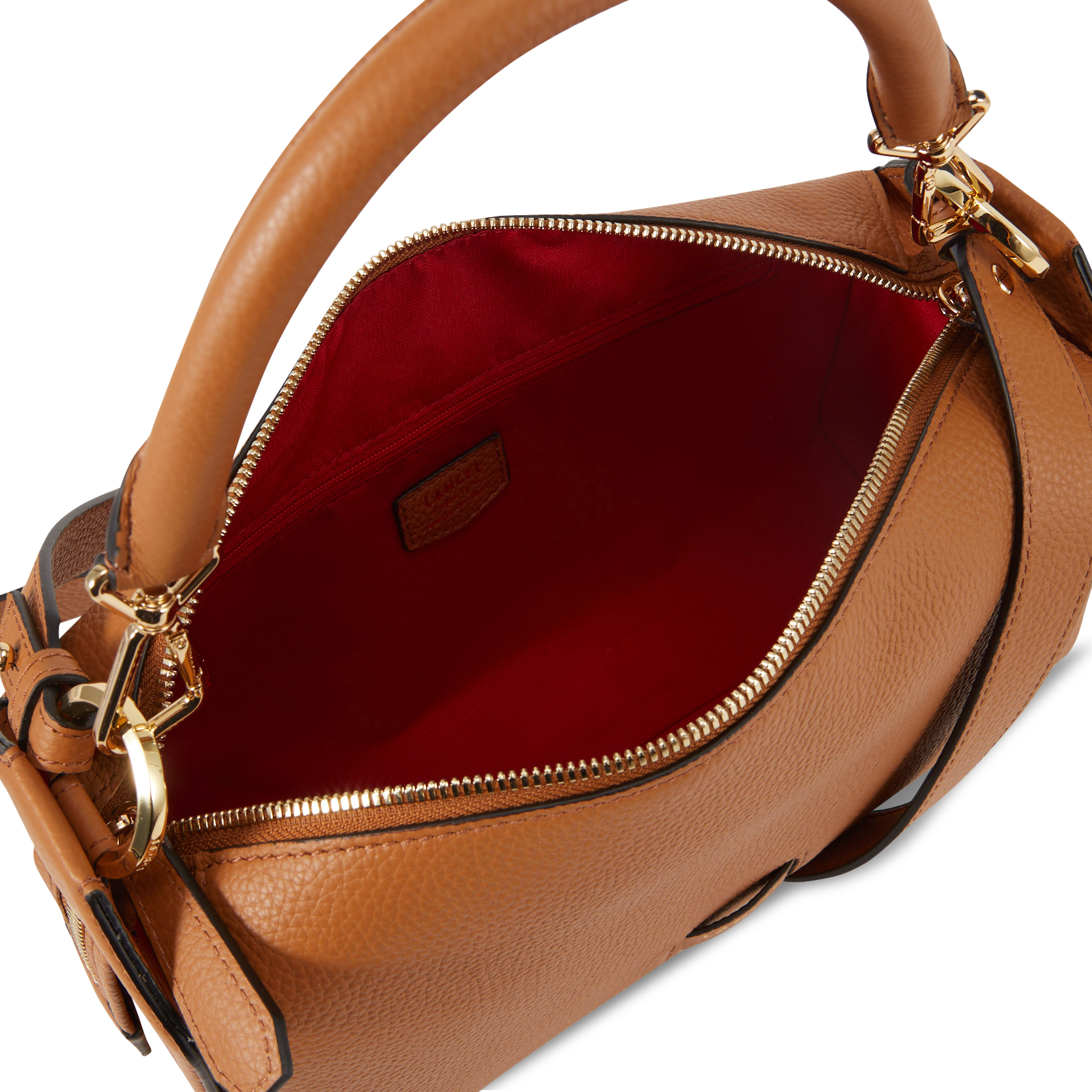 Gefütterte Hobo-Tasche aus genarbtem Leder LANCEL Beige