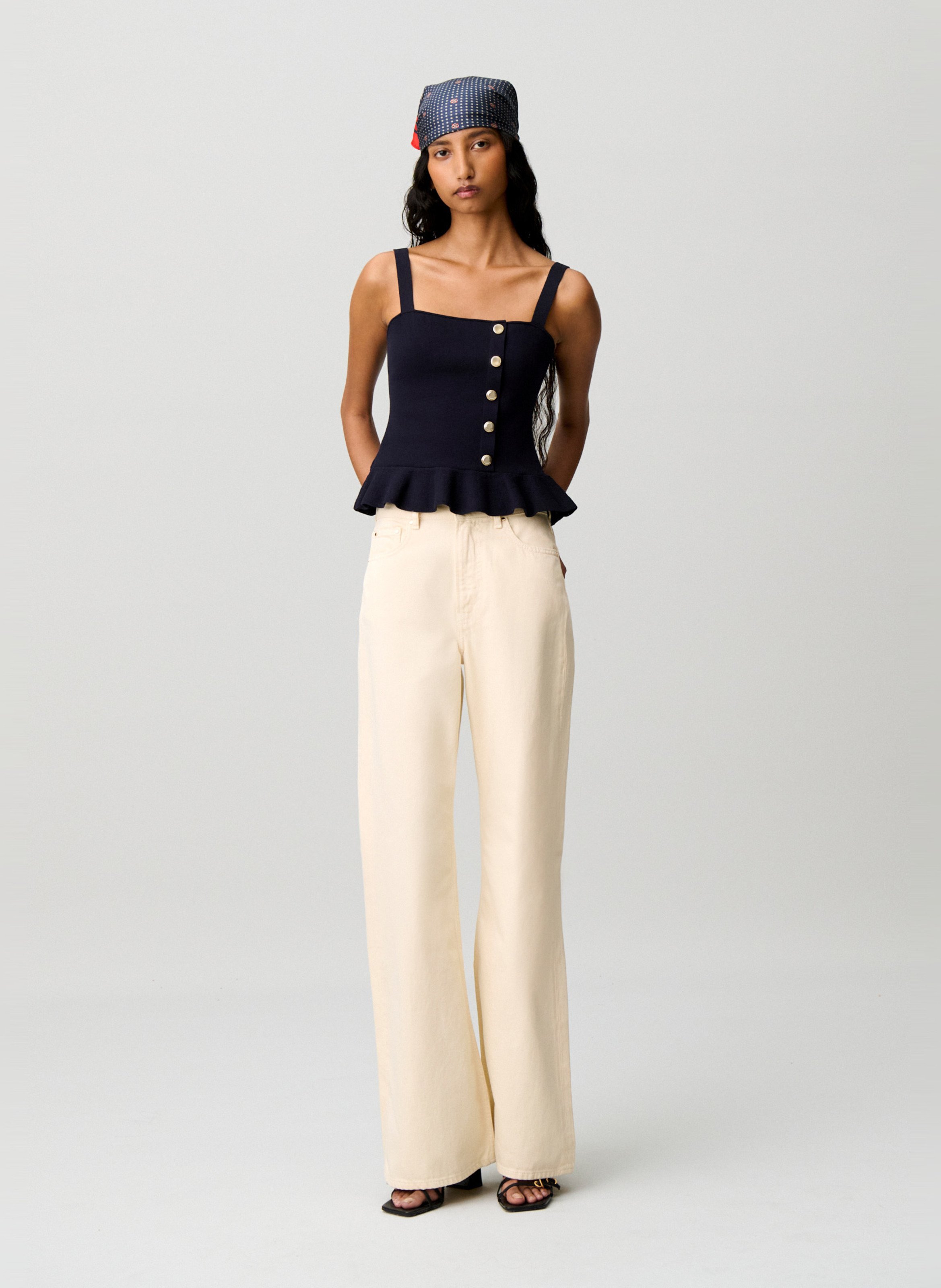 Top court en maille CLAUDIE PIERLOT Bleu