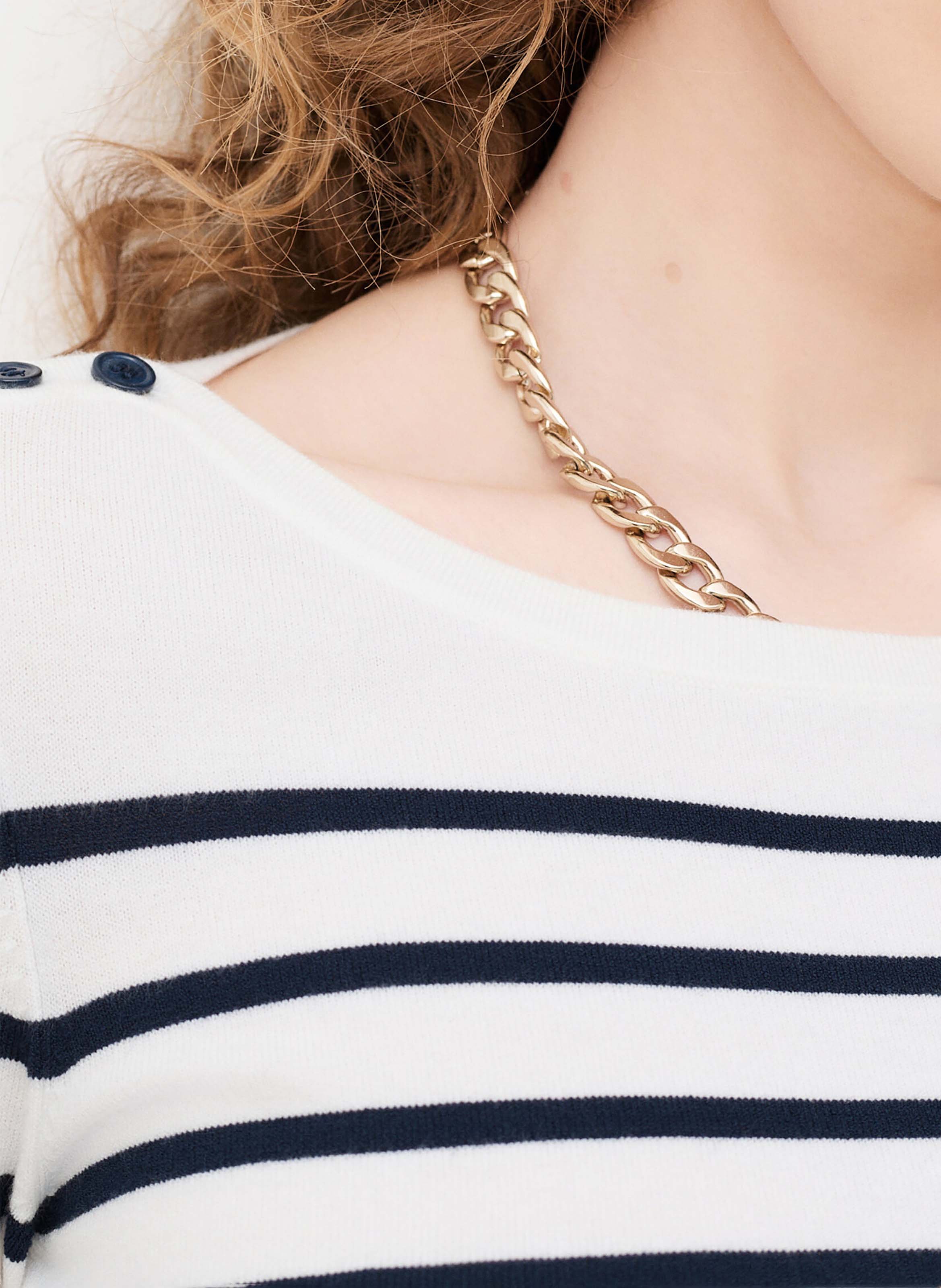 Pull ajusté à rayures CAROLL Beige