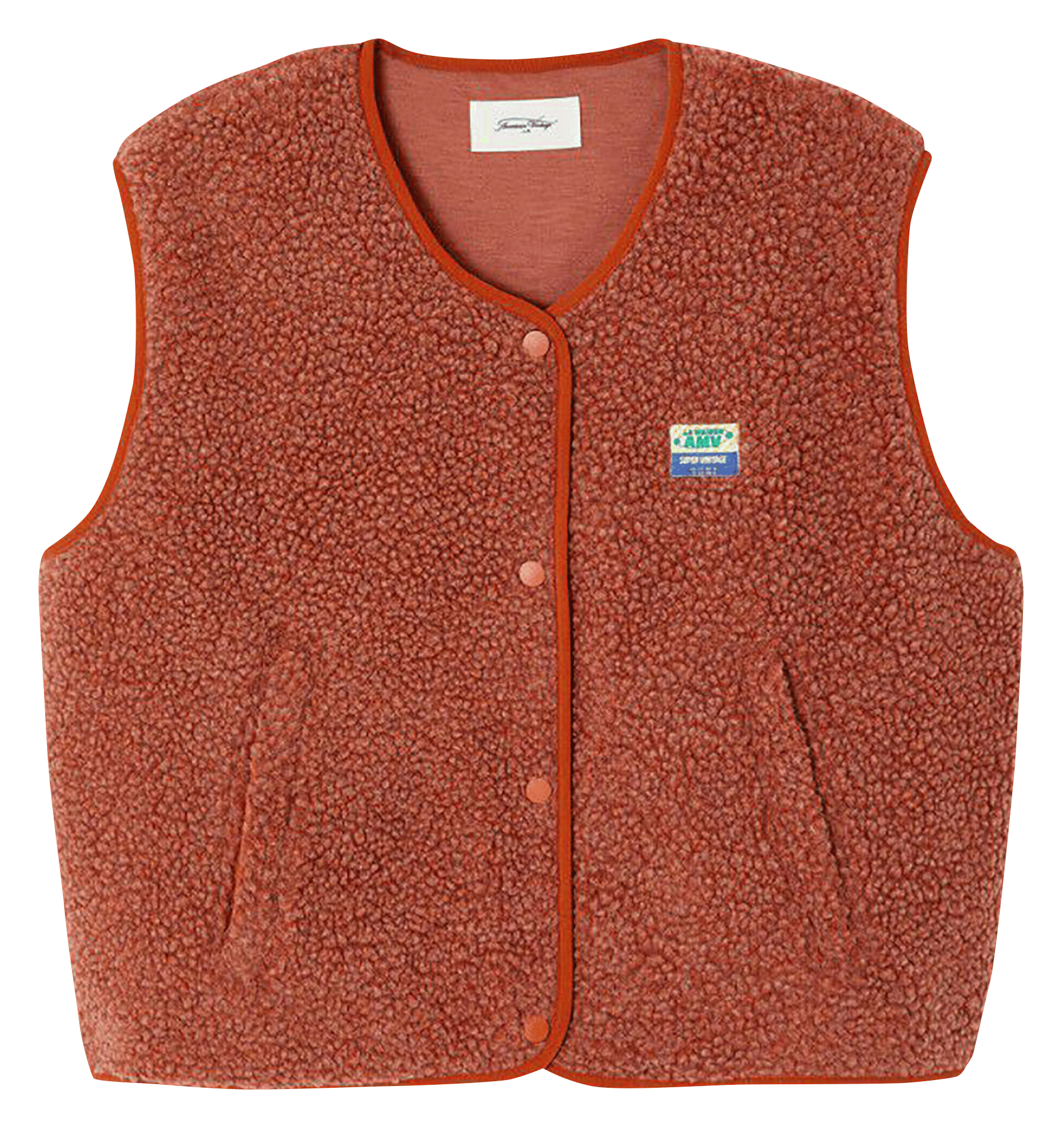 Gilet col rond molletonné sans manches HOKTOWN Terre cuite chine