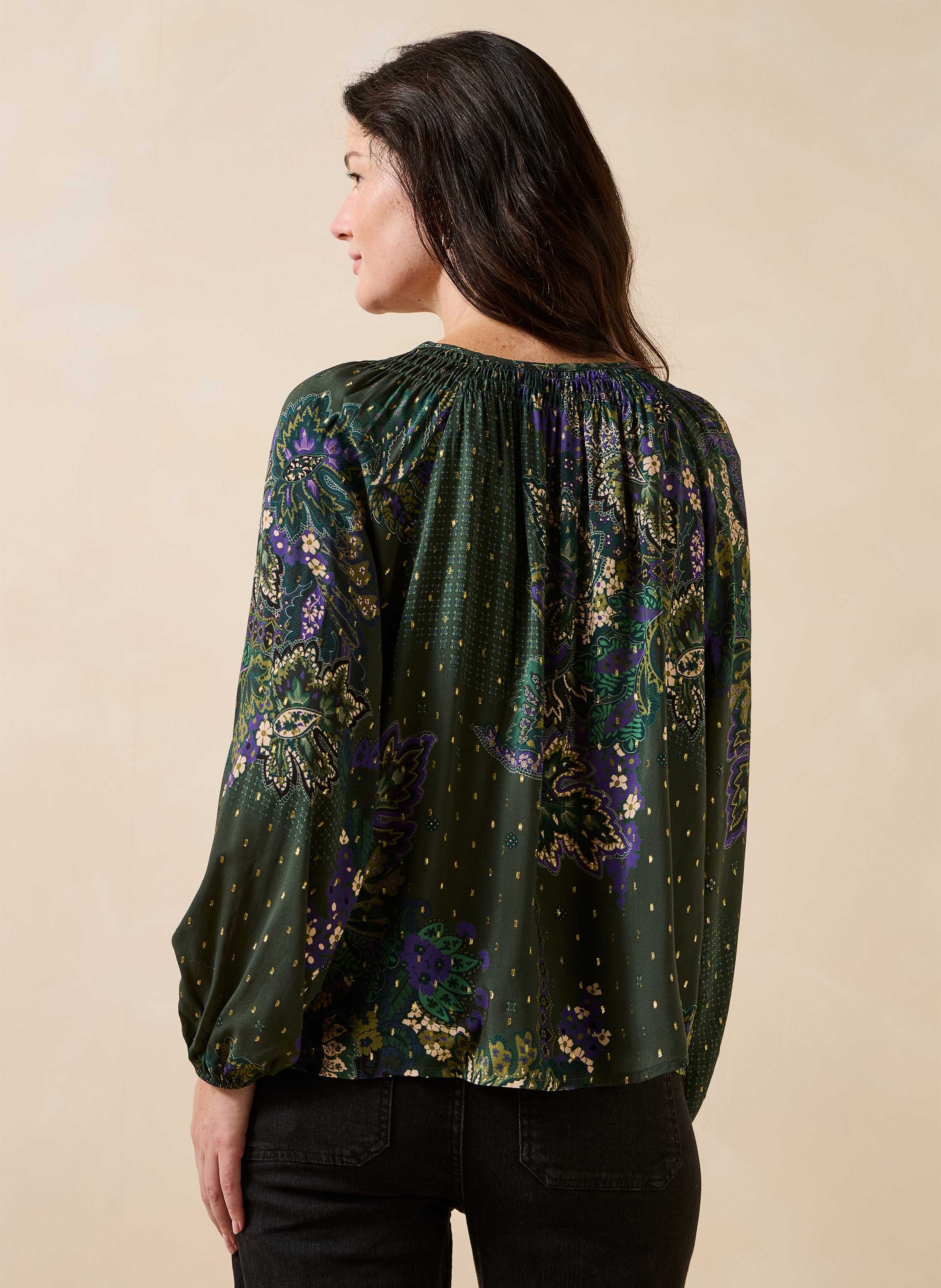 Blouse met tuniekhals LA FEE MARABOUTEE Groen