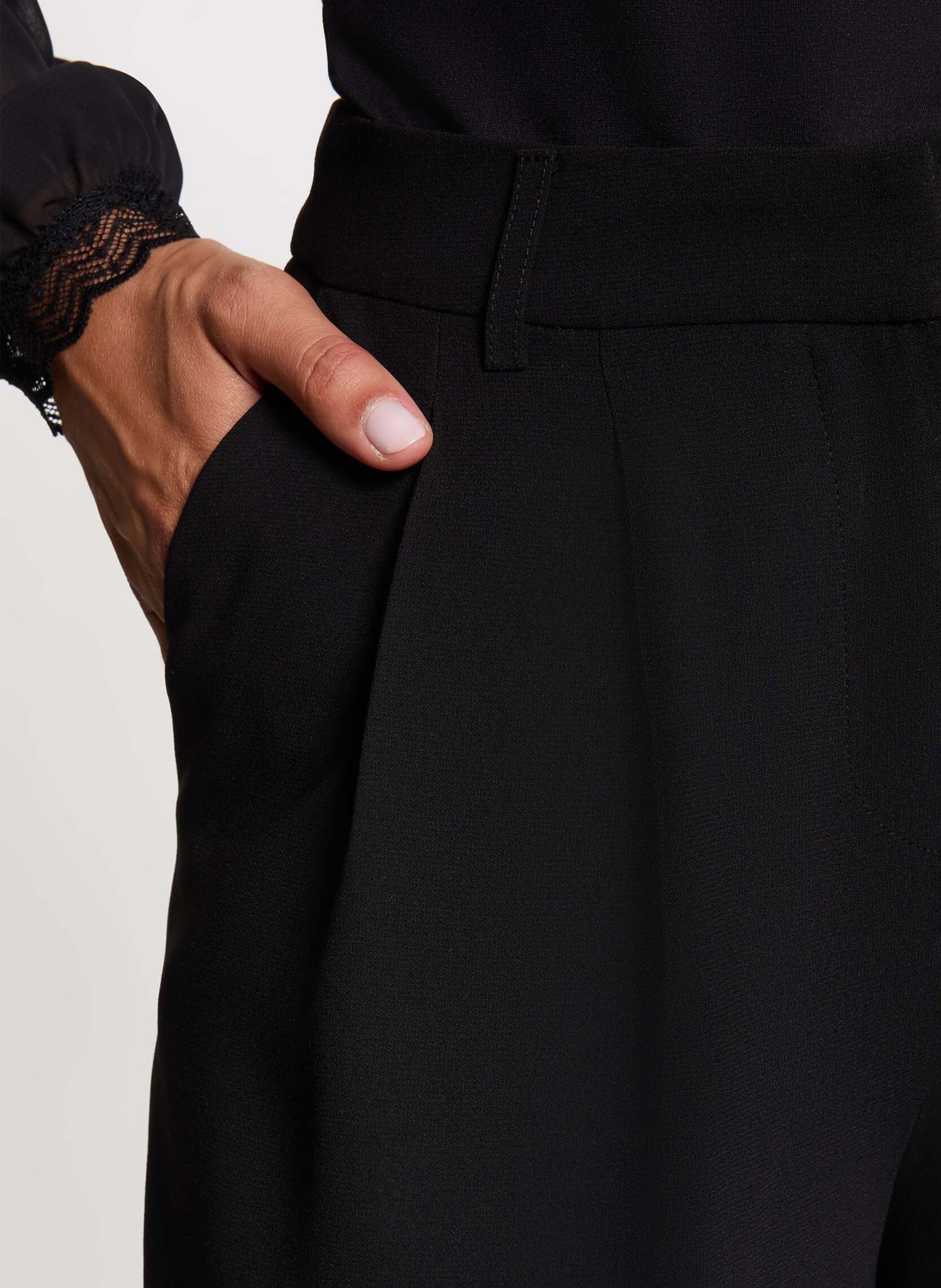 High-waisted wide-leg pants MORGAN Black
