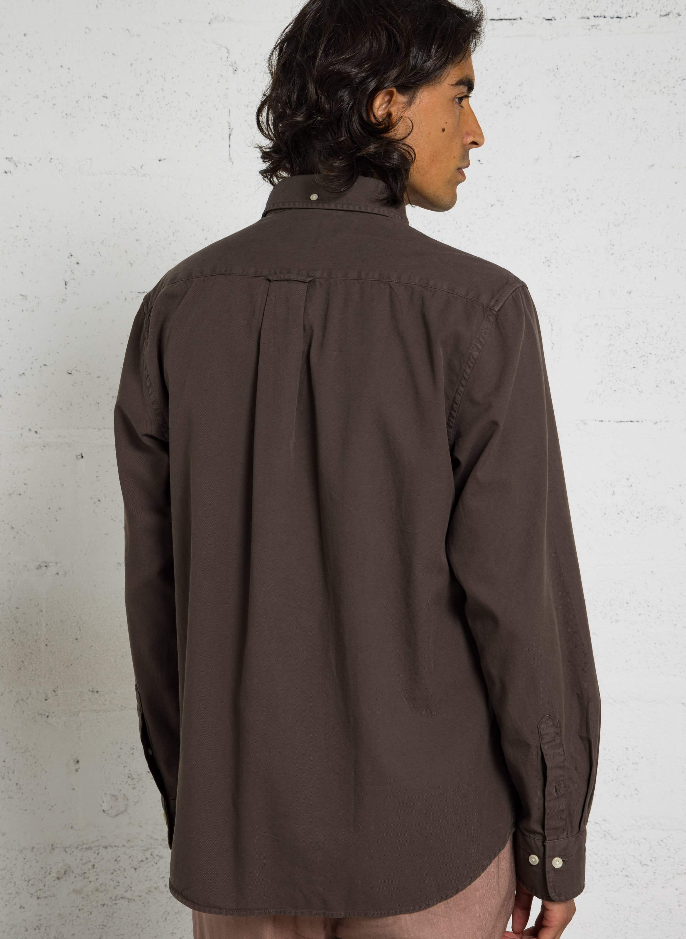 Chemise col américain en coton GANT Marron