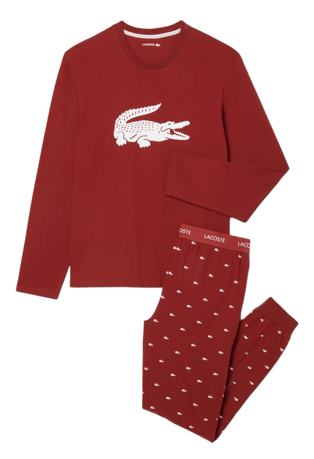 Cotton-mix pajama set LACOSTE Red