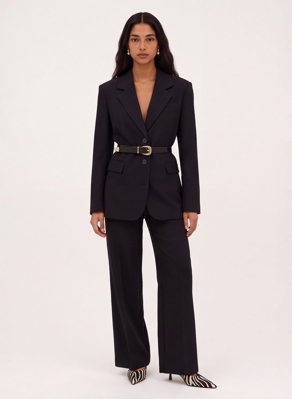 Rechte blazer met reverskraag | Zwart KOOKAI Dames