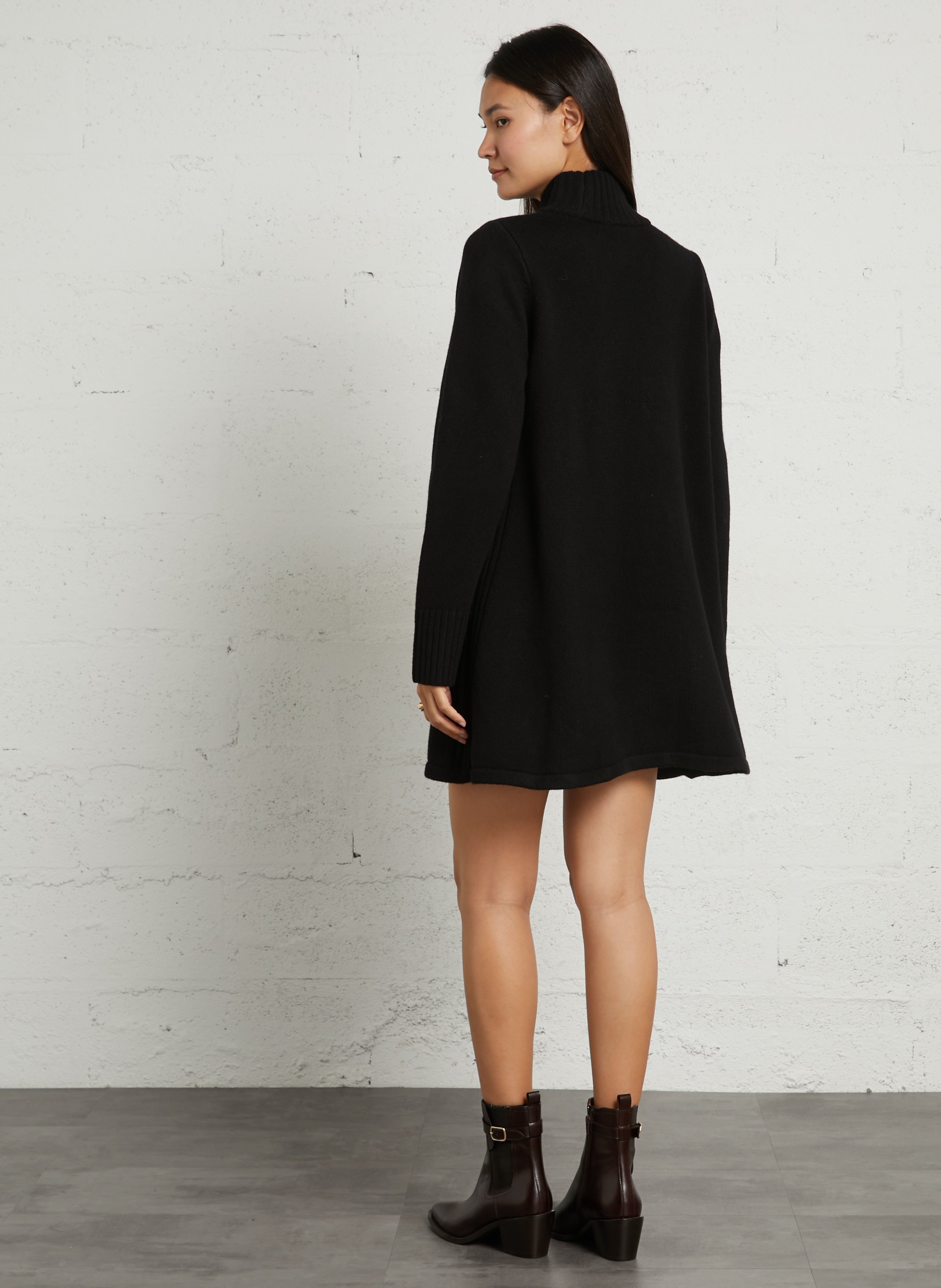 Pulloverkleid aus Wolle mit Stehkragen PETITE MENDIGOTE Schwarz