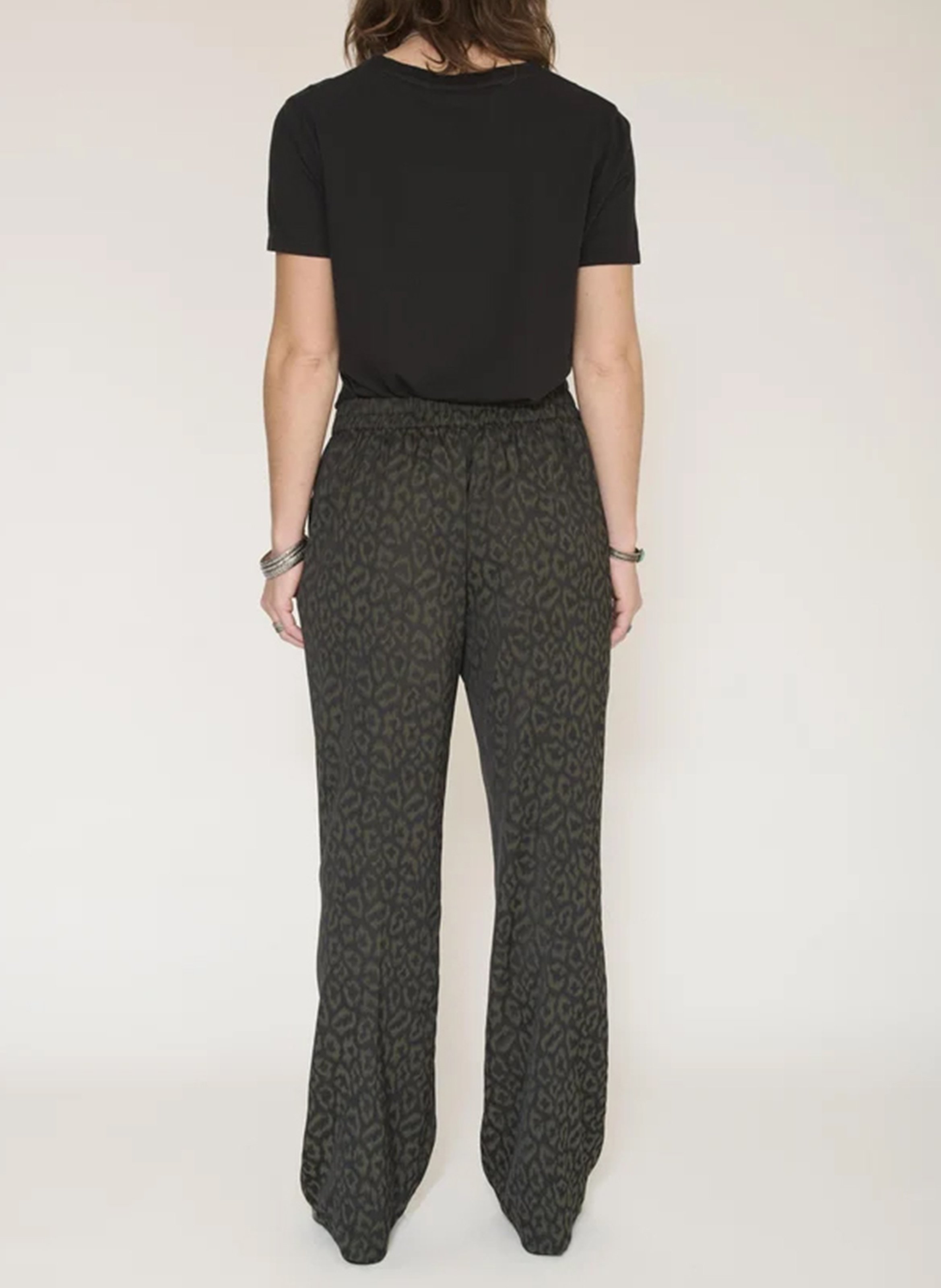 Gerade geschnittene Hose mit Animal-Print MKT Schwarz