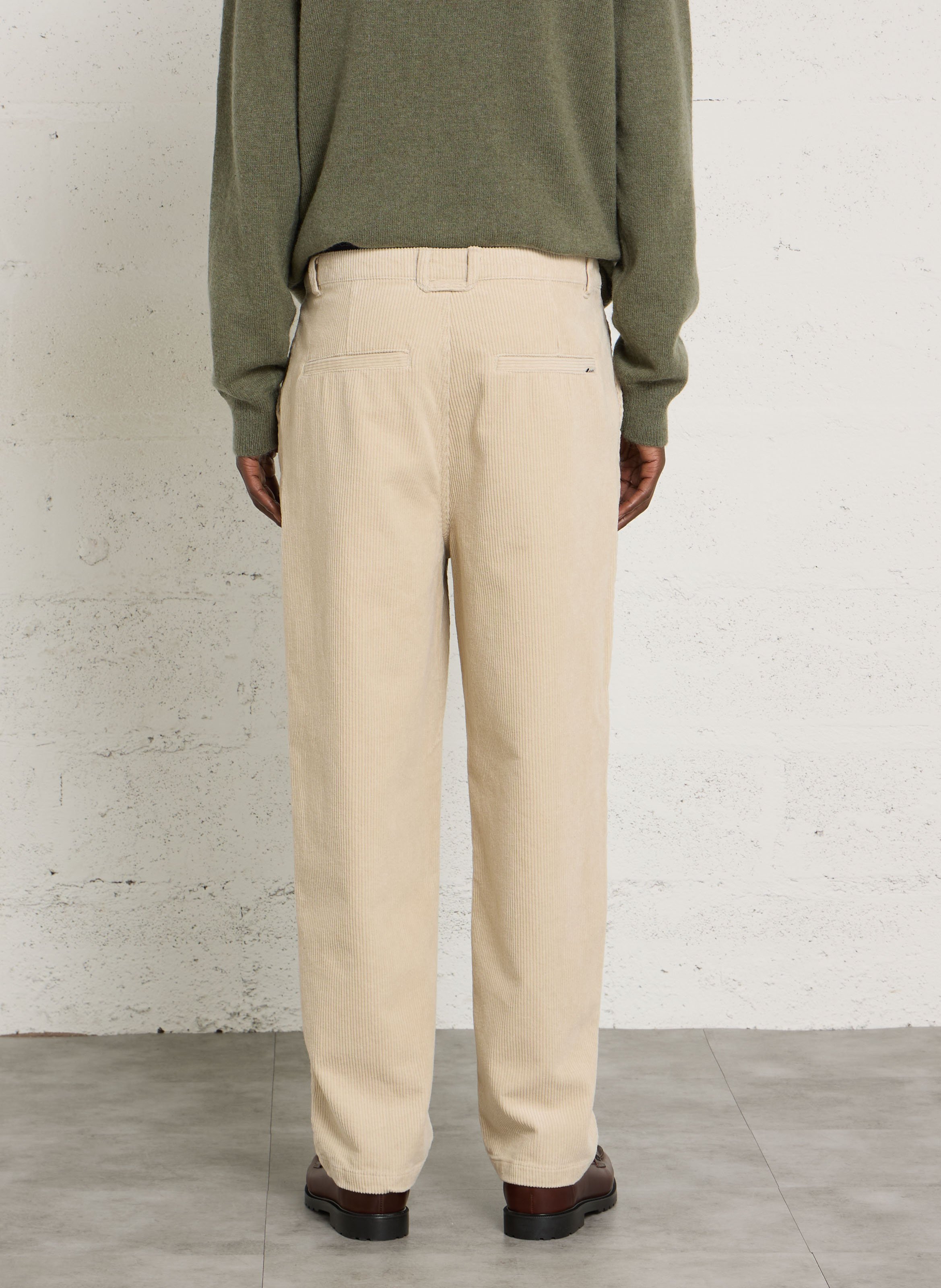 Wide-leg cotton corduroy trousers SOLID Beige