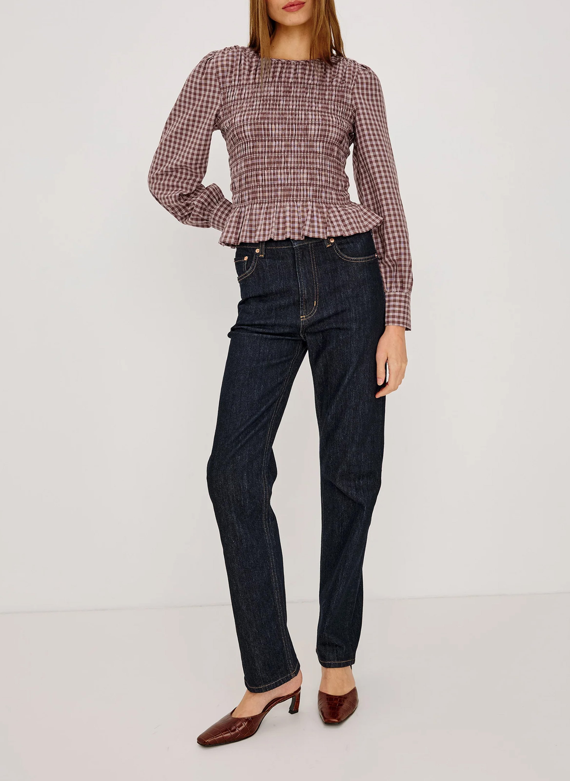 Top à smock en coton RAILS Rose