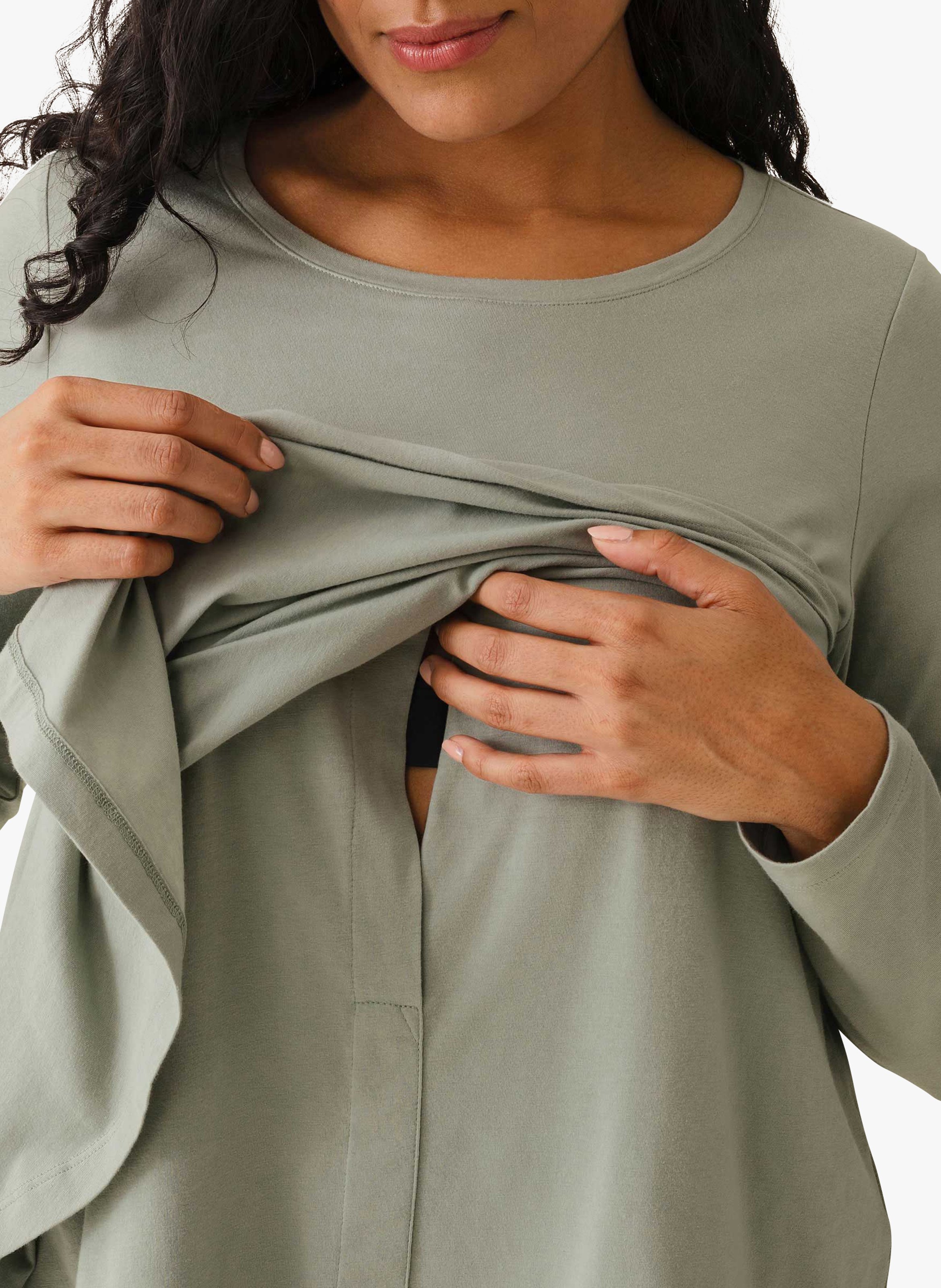 Tee-shirt col rond en coton bio mélangé  BOOB Vert