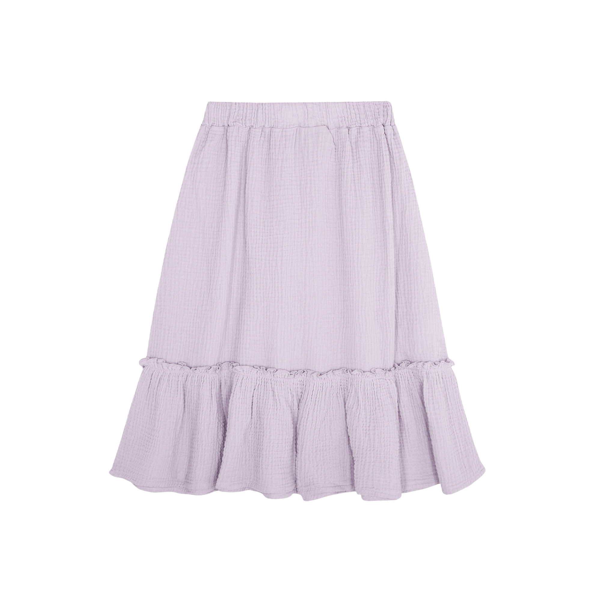 Ruffled cotton midi skirt THE CAMPAMENTO Purple