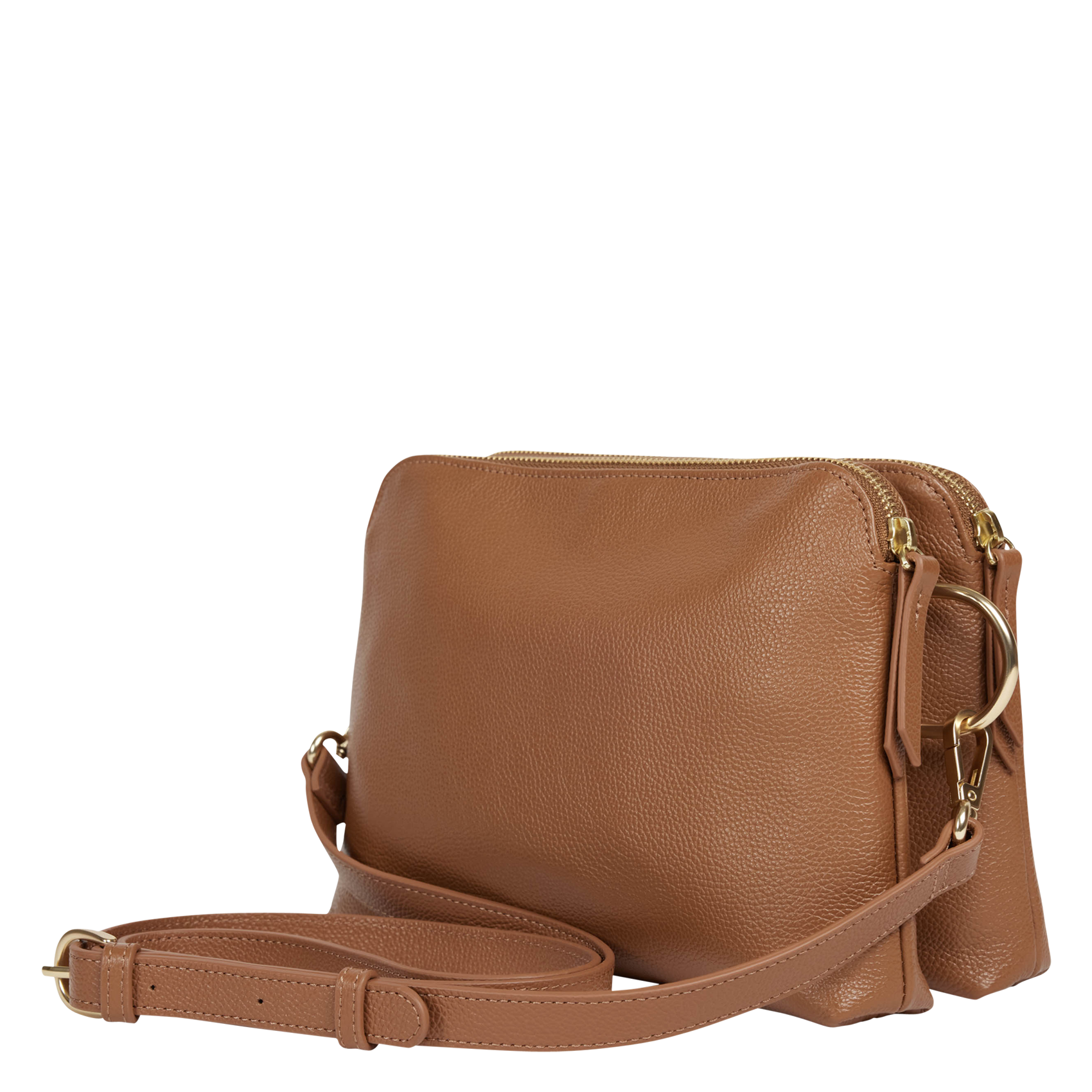 Sac bandoulière en cuir grainé  NAT & NIN Marron