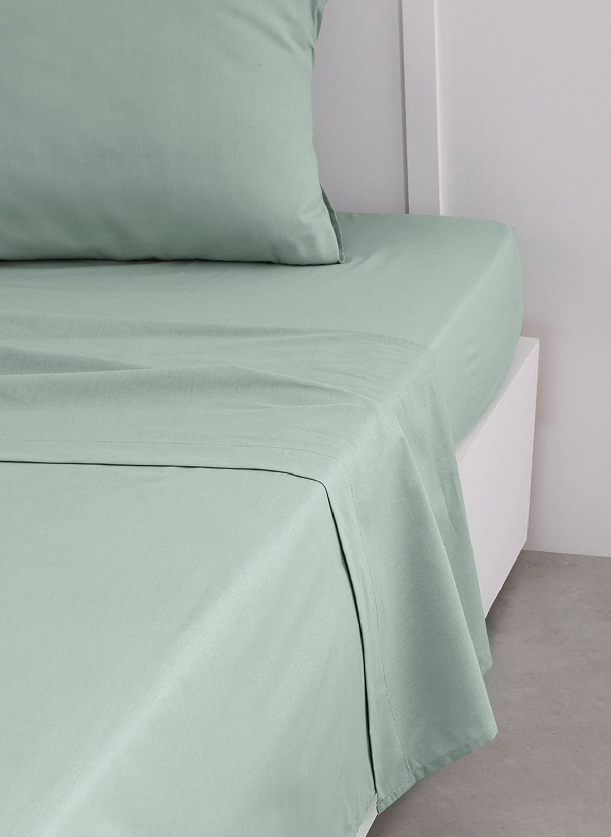 Flat sheet for bed in plain cotton TODAY LINGE DE MAISON Green
