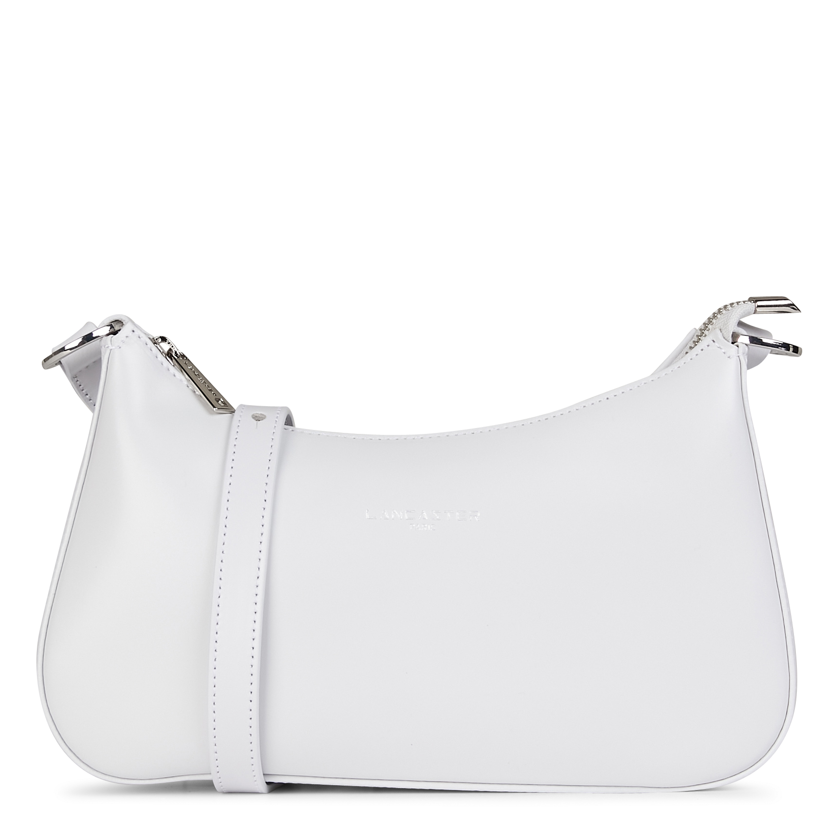 Smooth leather baguette bag LANCASTER PARIS Grey