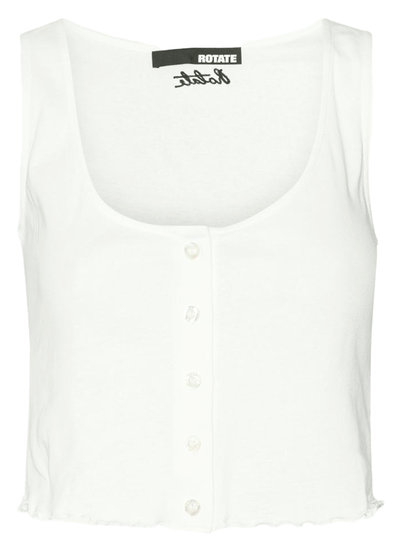 Aansluitende biologisch katoenen top ROTATE Wit