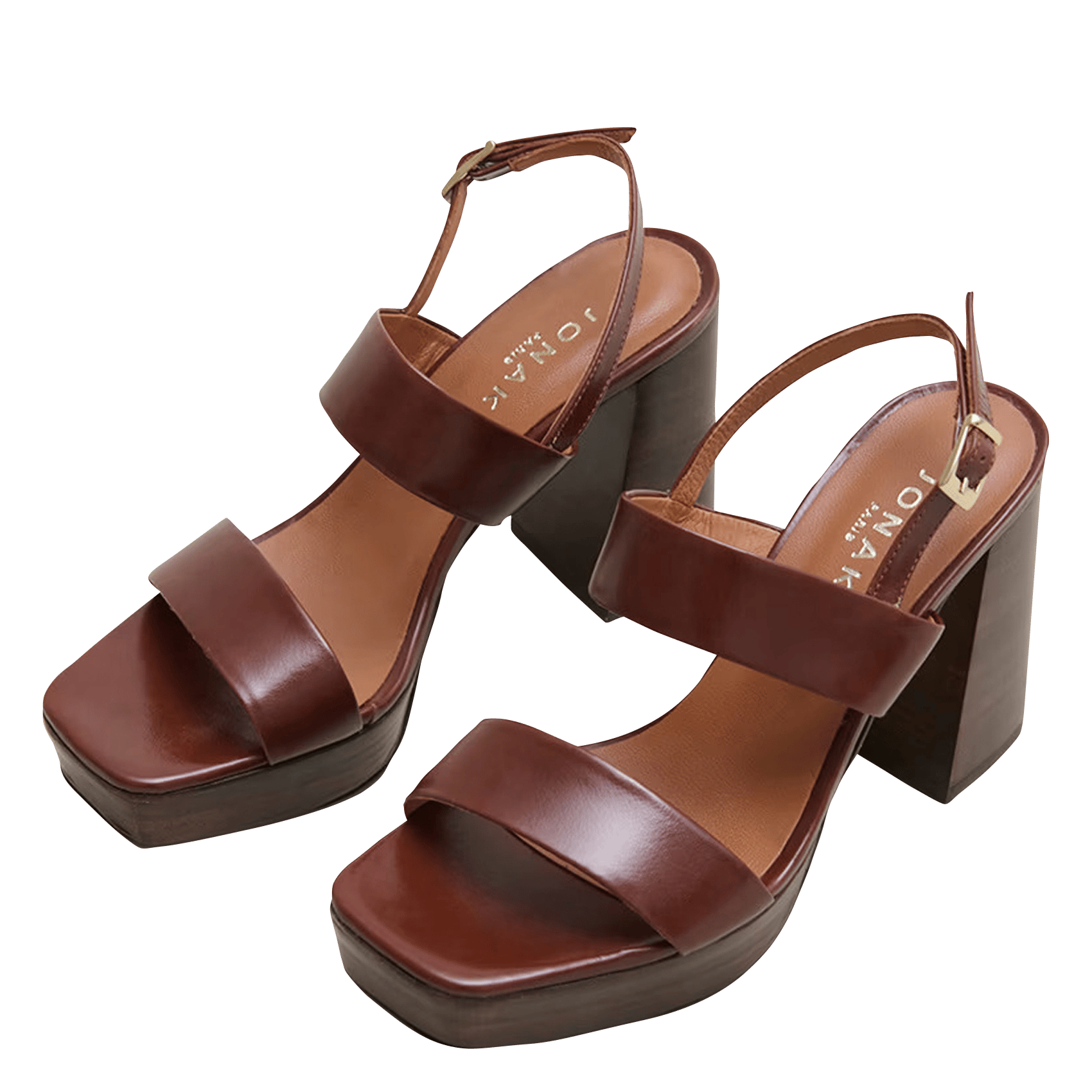 Halfhoge, leren sandalen JONAK Bruin