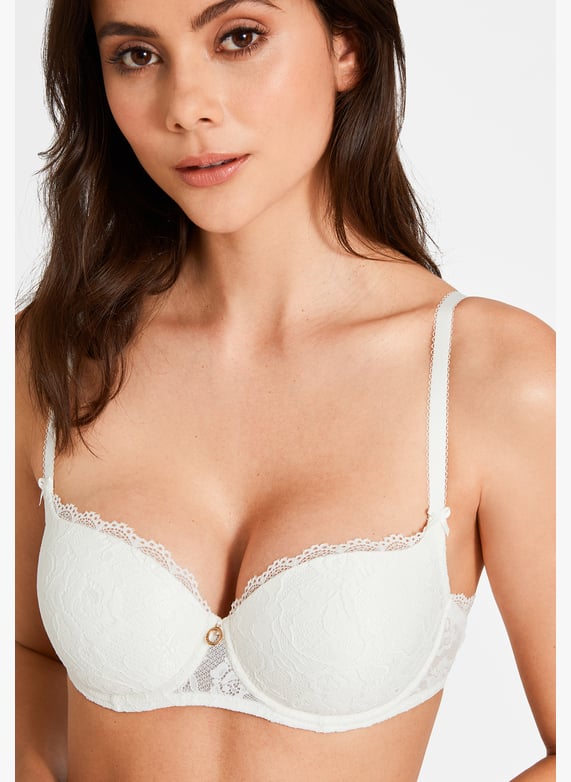 Comfort half-cup shell bra | White by AUBADE Comfort half-cup shell bra White