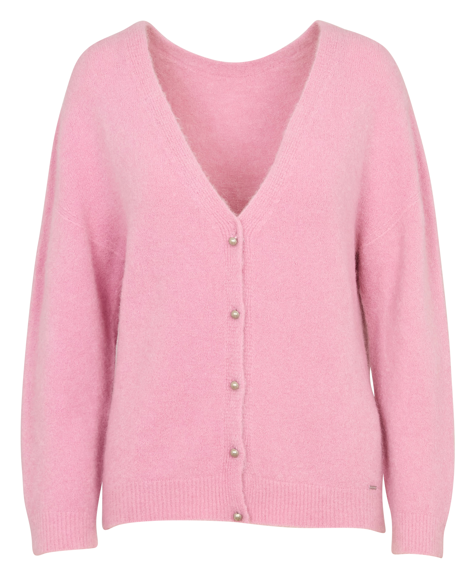 V-neck Wool Blend Vest with Front and Back Panels IKKS Pink