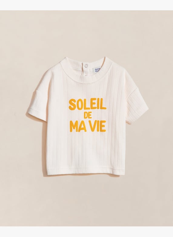 Le t-Shirt soleil de ma vie en coton bio Crème Emoi emoi Enfant