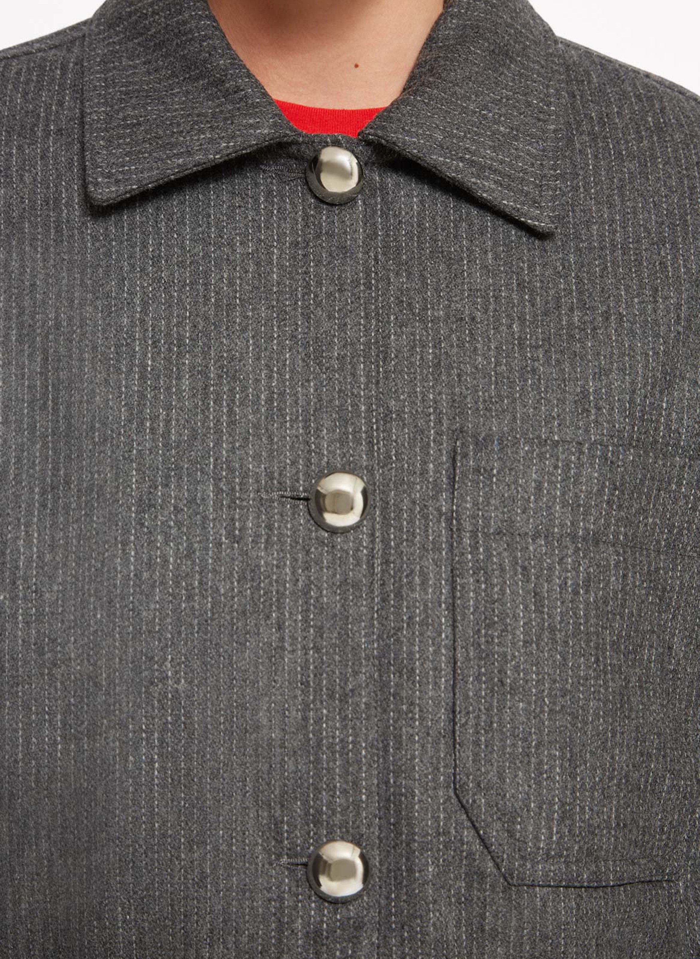 Veste oversize col classique en laine mélangée ROSEANNA Gris