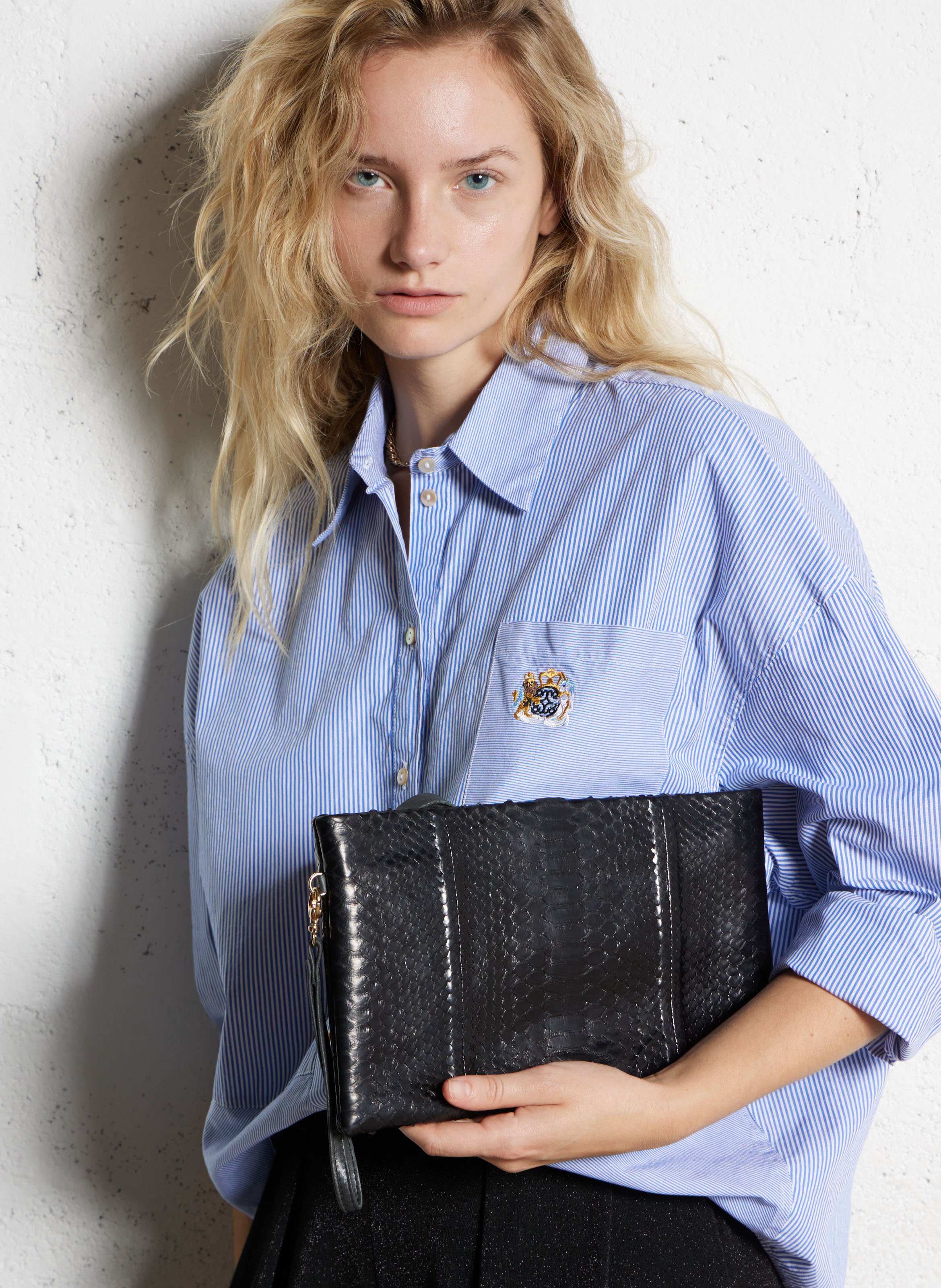 Pochette en python CLARIS VIROT Noir