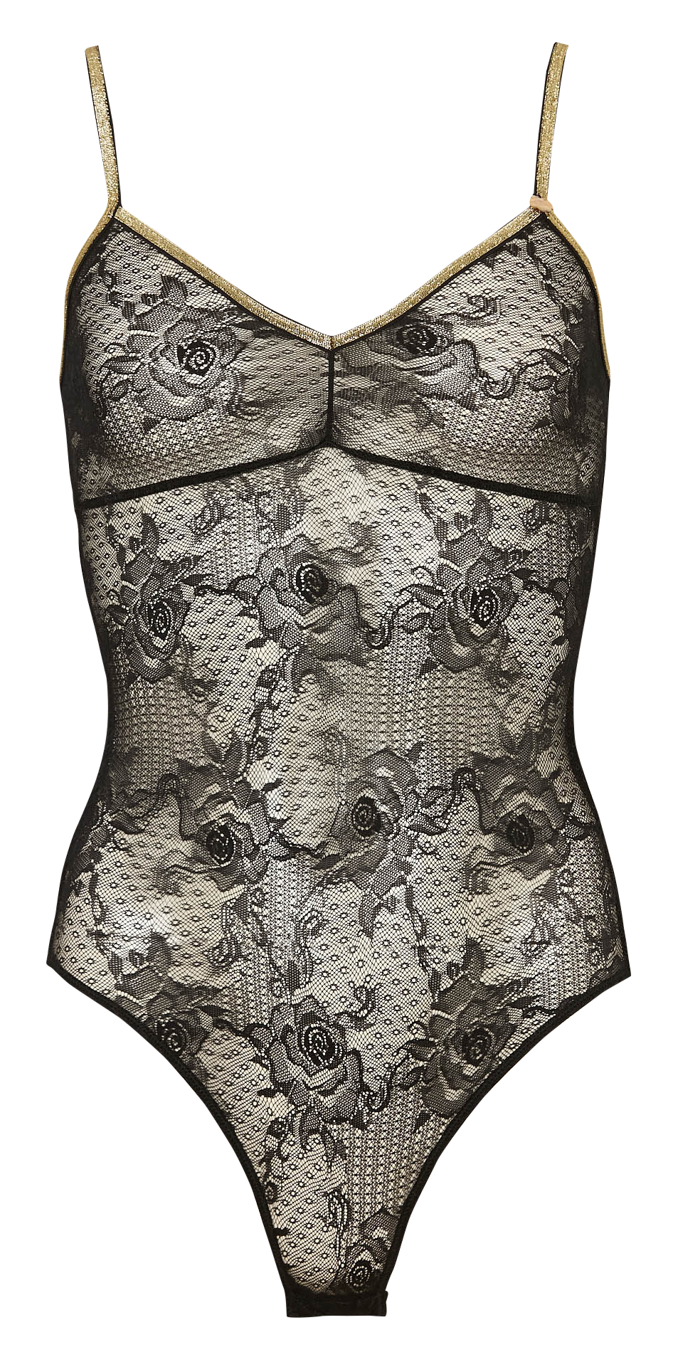 Fitted lace bodysuit LA NOUVELLE Black