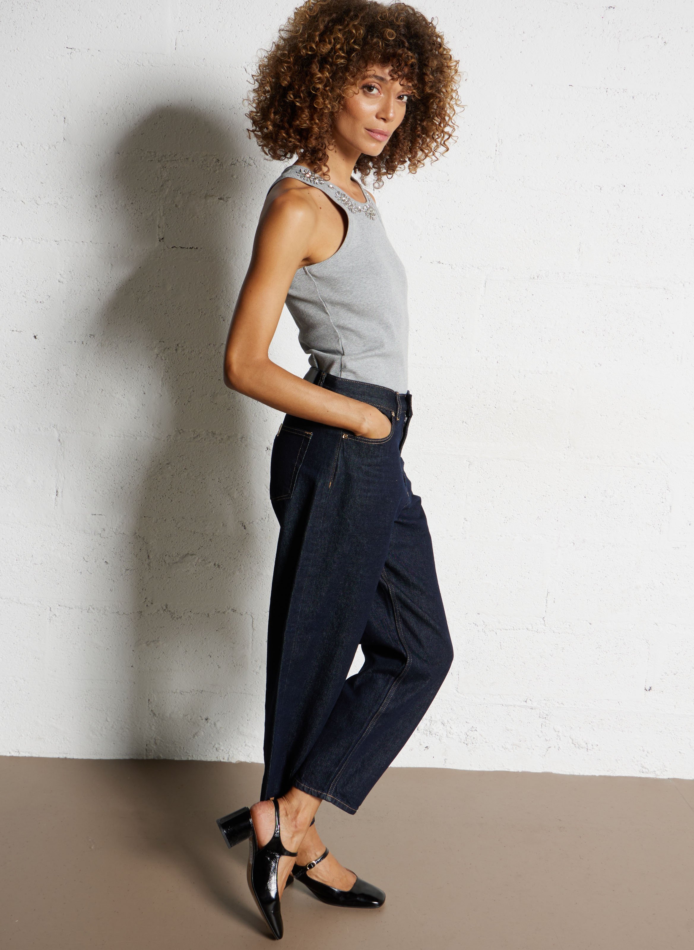 Effen singlet met ronde hals LIU JO Grijs