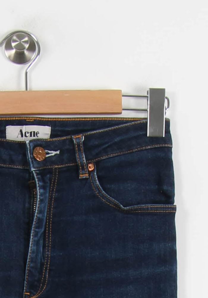 Cropped slim jeans with studs ACNE STUDIOS - Seconde Main Blue