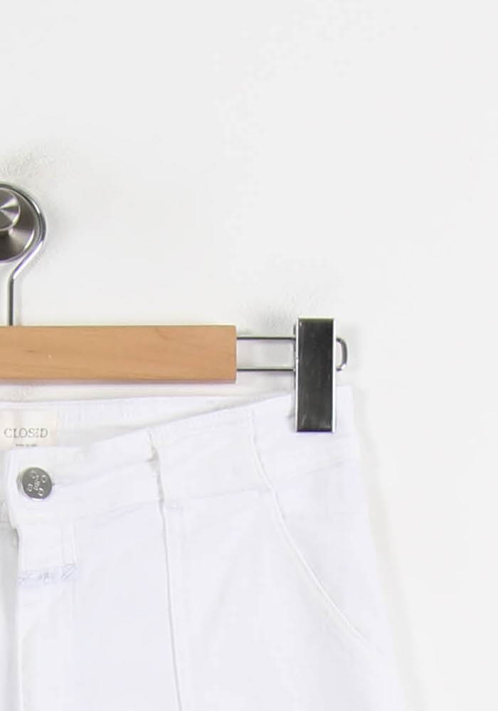 Cropped slim jeans with studs CLOSED - Seconde Main White