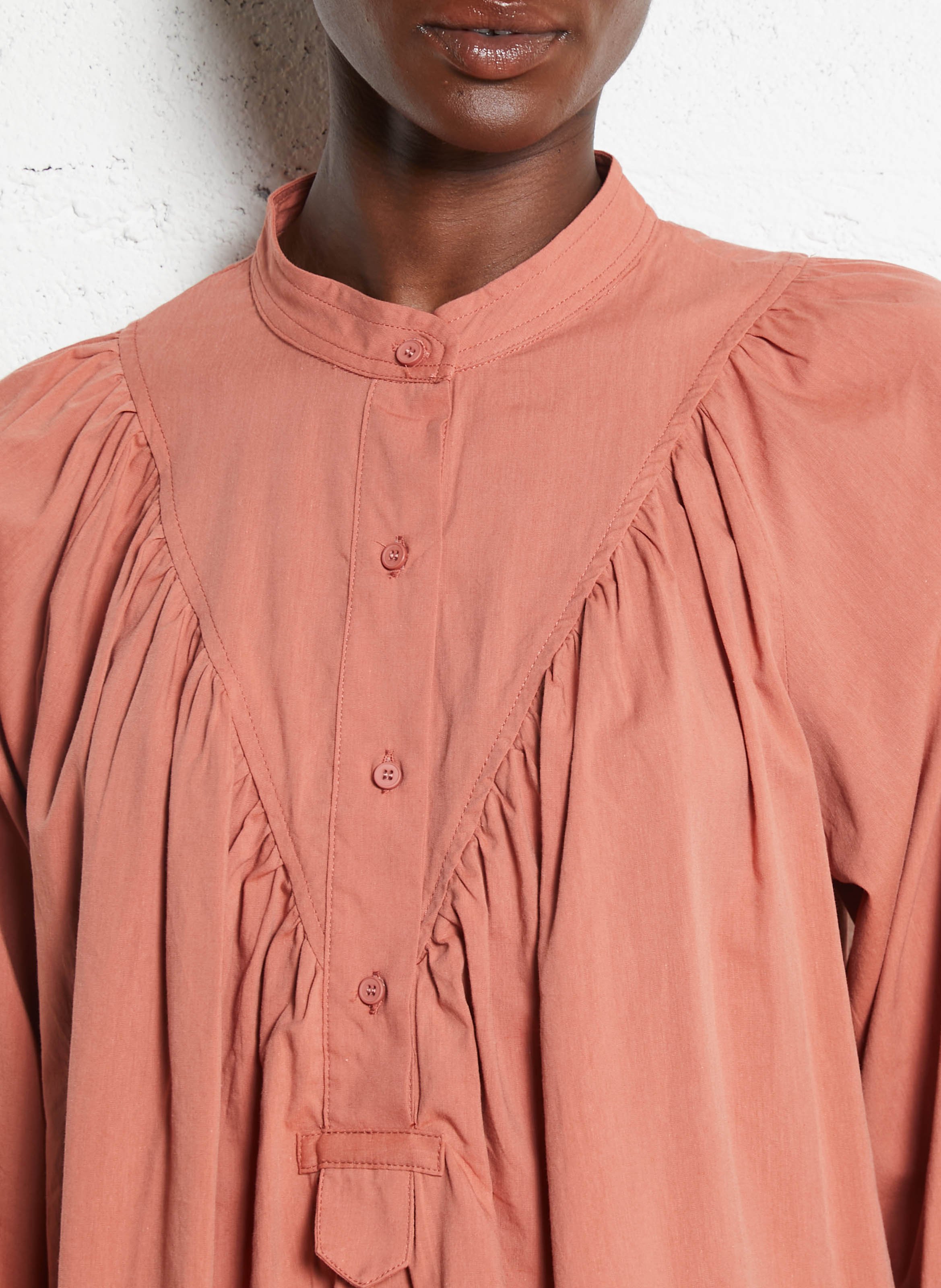 Blouse col rond en coton mélangé SEE U SOON Orange