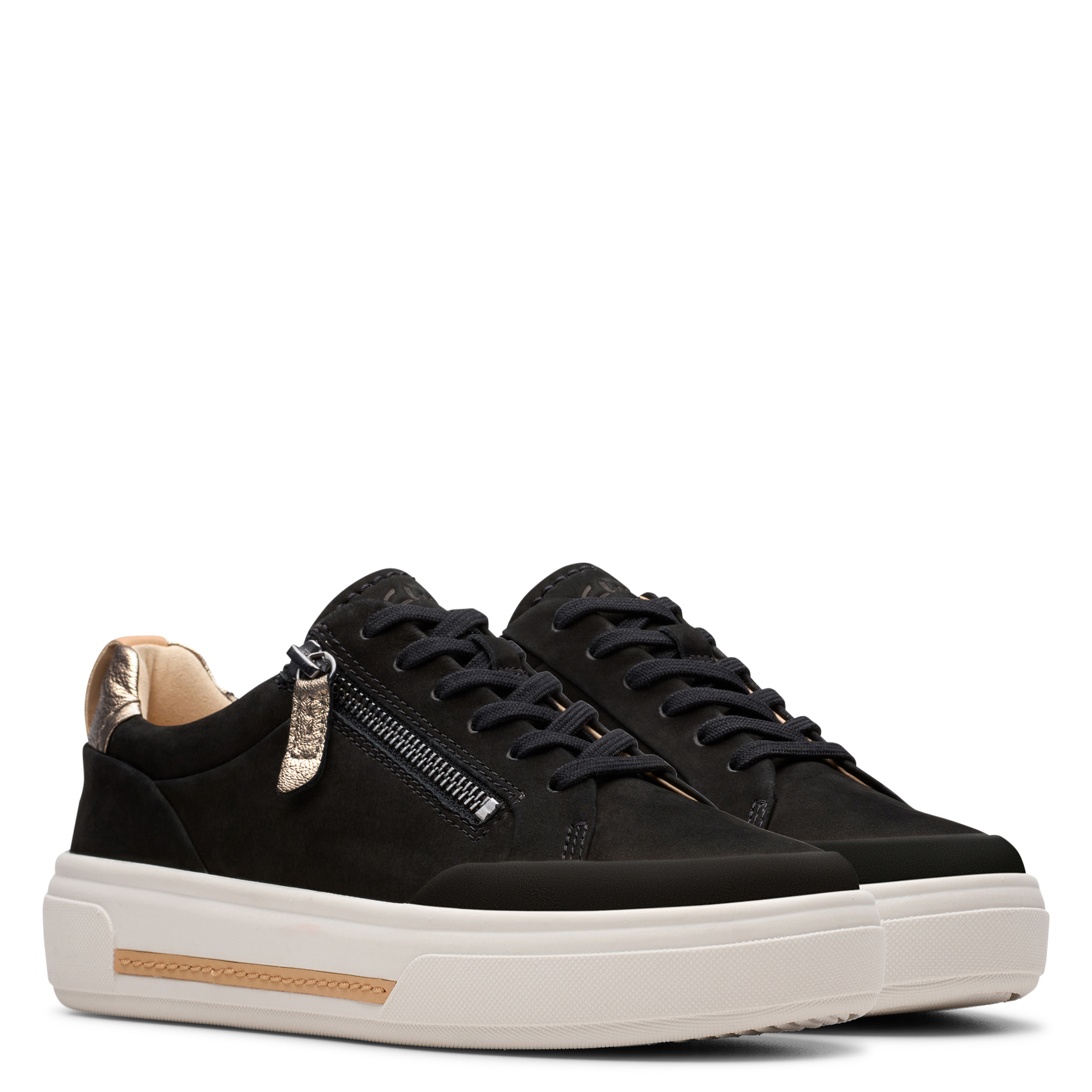 Baskets basses en cuir CLARKS Noir